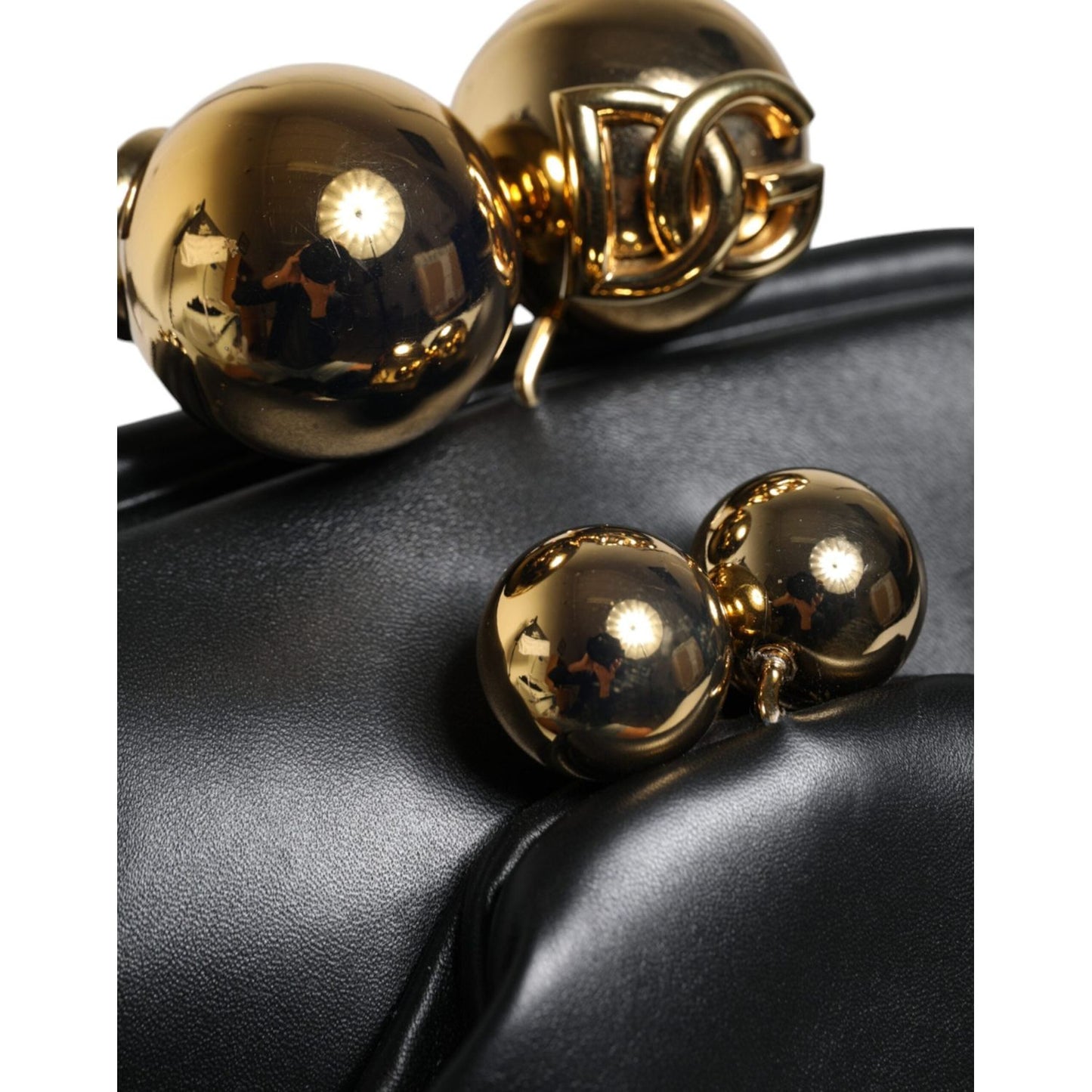 Dolce & Gabbana Black Calfskin Leather Shoulder Clutch Bag Dolce & Gabbana Dark Slate Gray