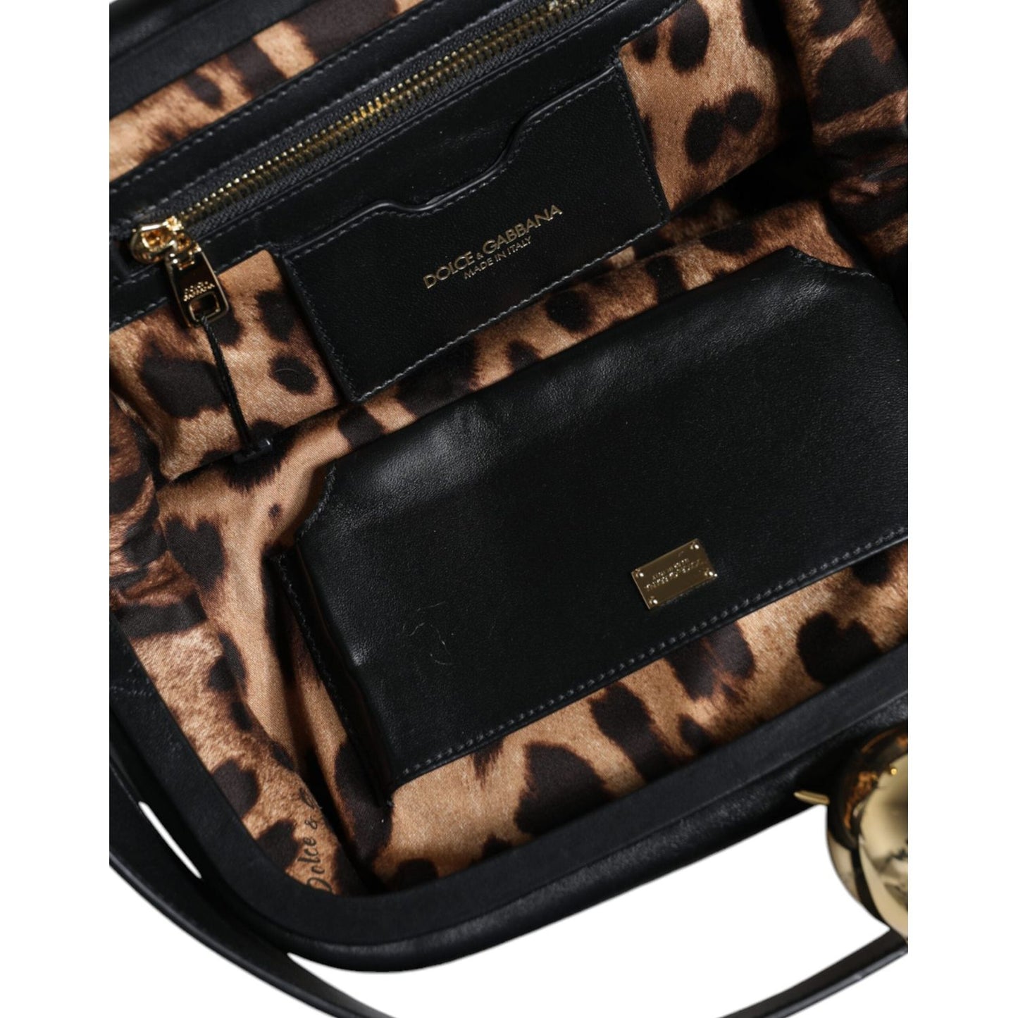 Dolce & Gabbana Black Calfskin Leather Shoulder Clutch Bag Dolce & Gabbana Black