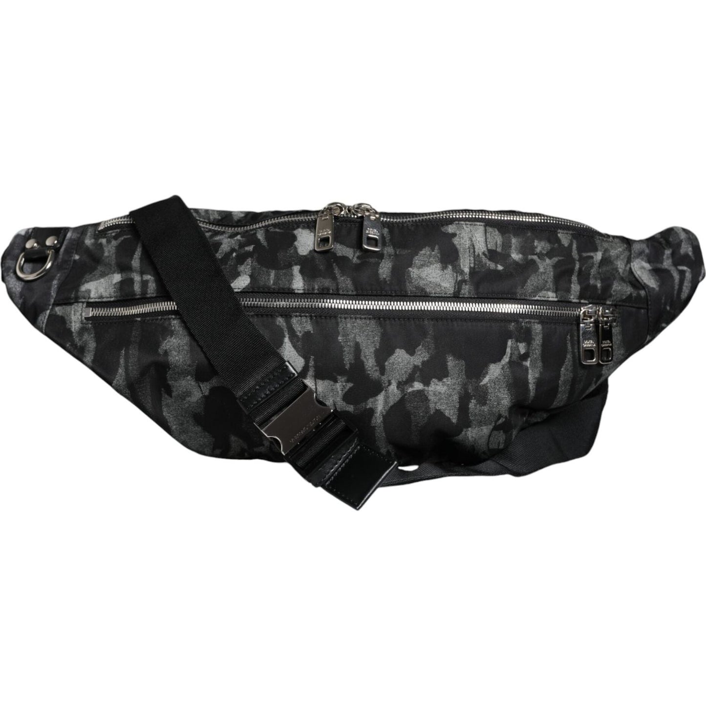 Dolce & Gabbana Black Leopard Fabric Belt Waist Fanny Pack Bag Dolce & Gabbana Dark Slate Gray