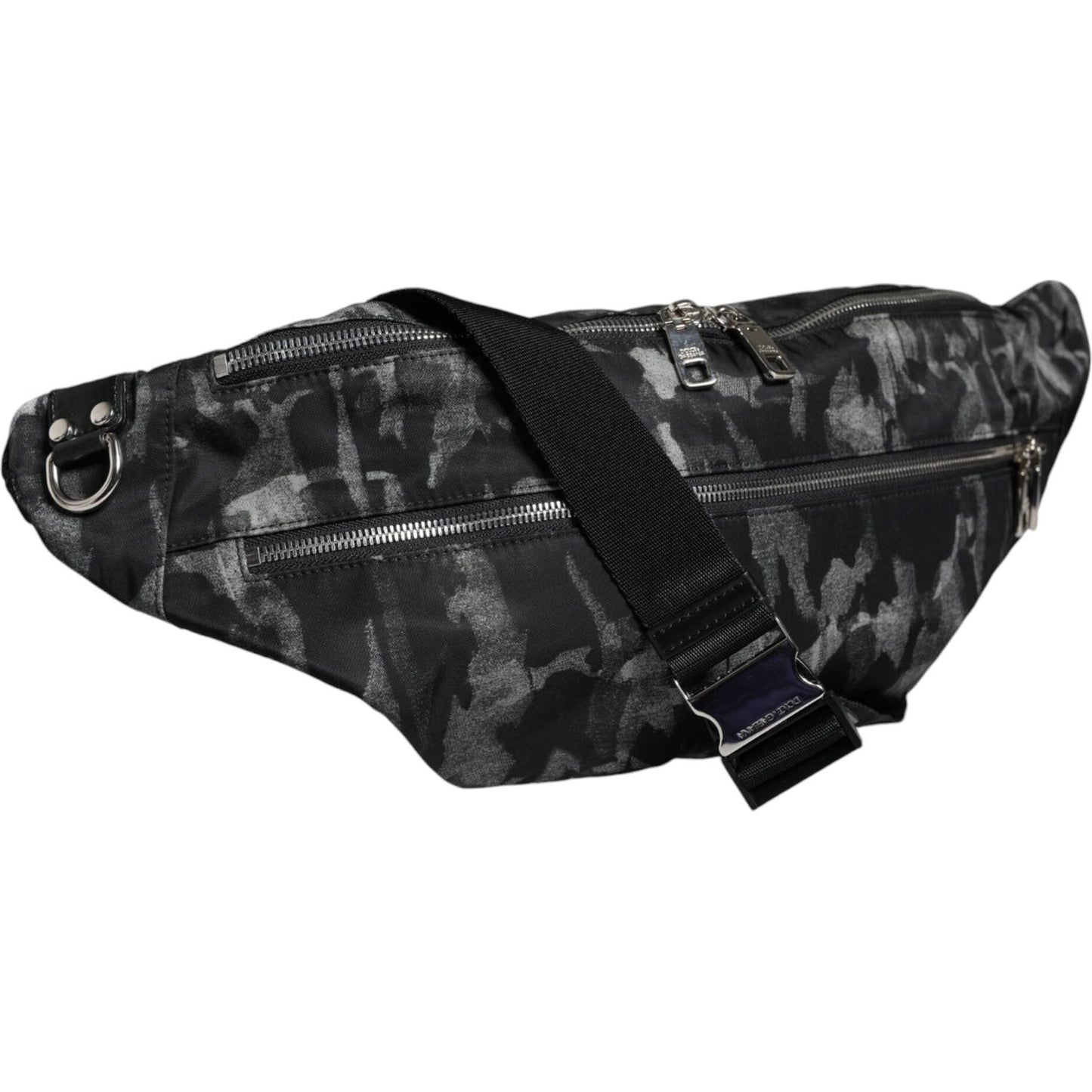 Dolce & Gabbana Black Leopard Fabric Belt Waist Fanny Pack Bag Dolce & Gabbana Dark Slate Gray