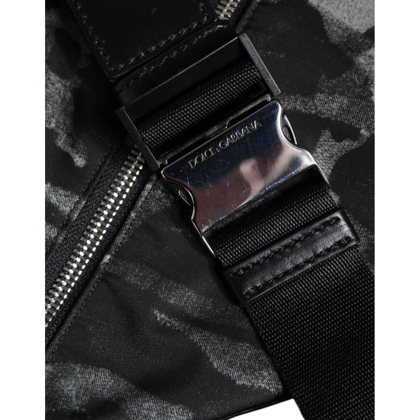 Dolce & Gabbana Black Leopard Fabric Belt Waist Fanny Pack Bag Dolce & Gabbana Black