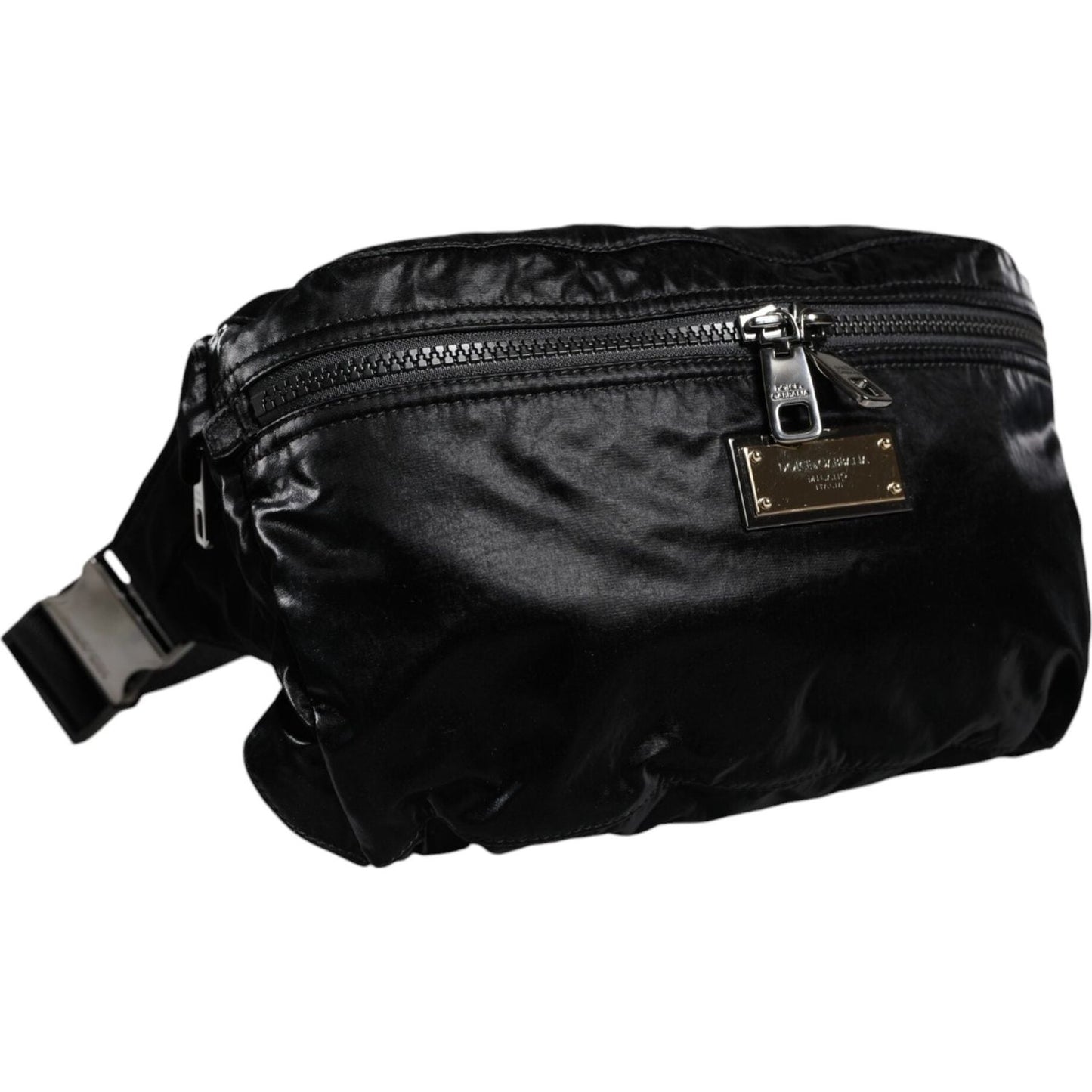 Dolce & Gabbana Black Nylon Fabric Belt Waist Fanny Pack Bag Dolce & Gabbana Black