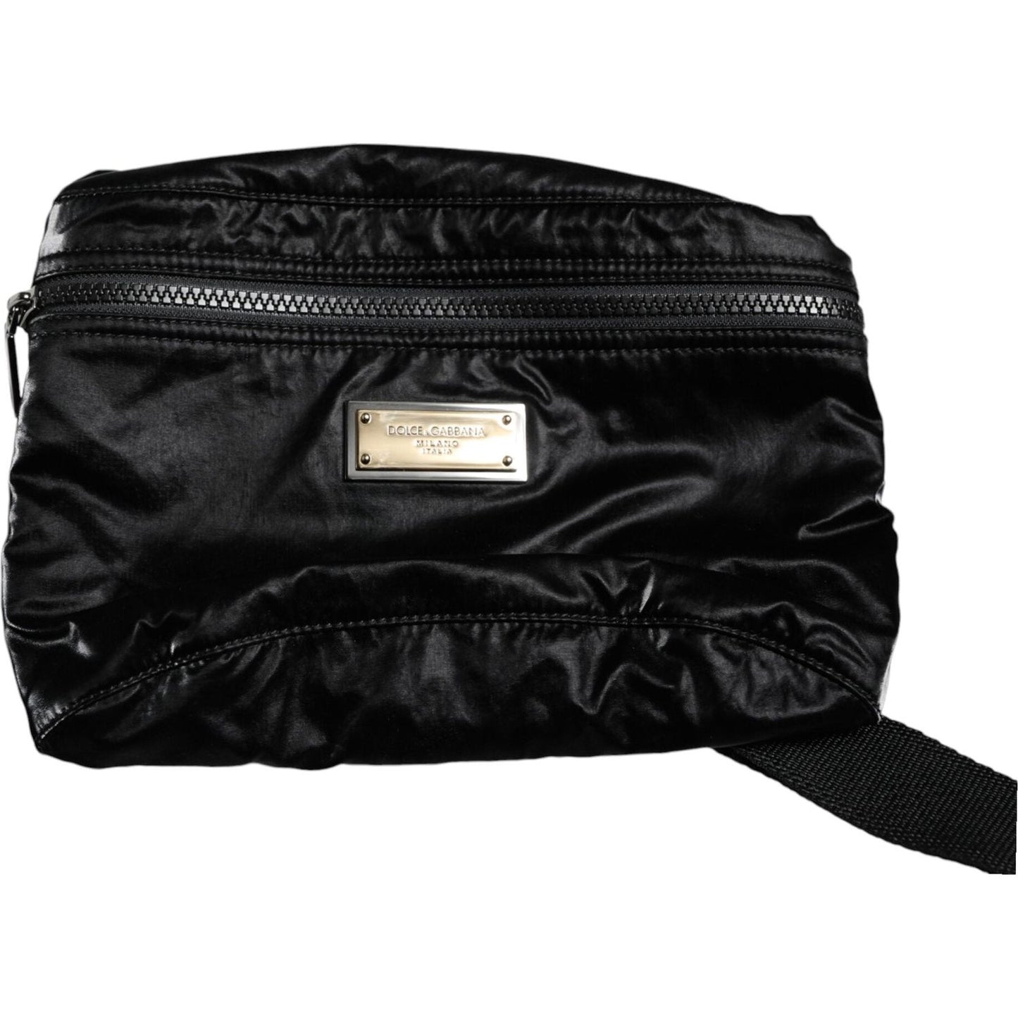 Dolce & Gabbana Black Nylon Fabric Belt Waist Fanny Pack Bag Dolce & Gabbana Black