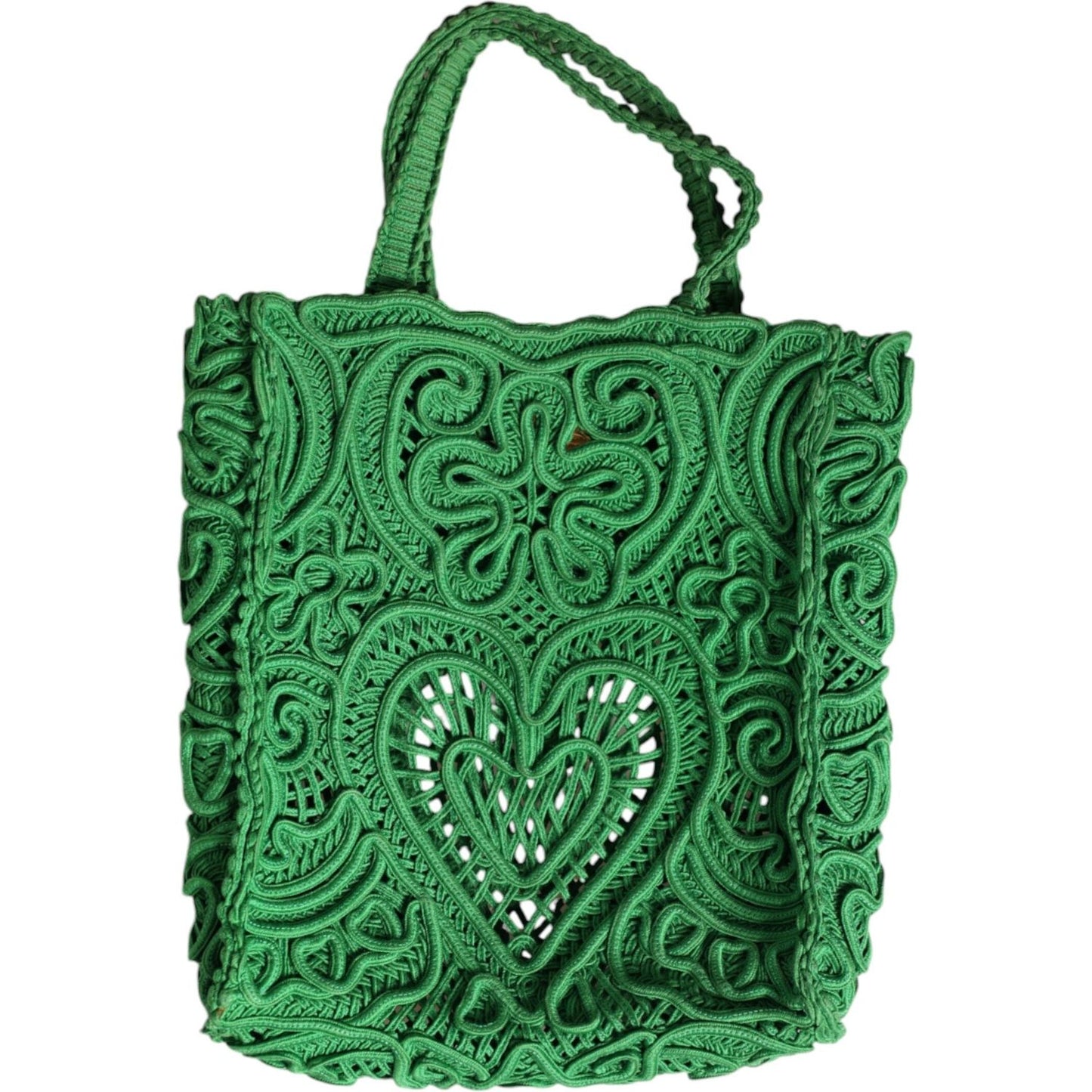 Dolce & Gabbana Green Small Cordonetto Lace Beatrice Tote Bag Dolce & Gabbana Sea Green