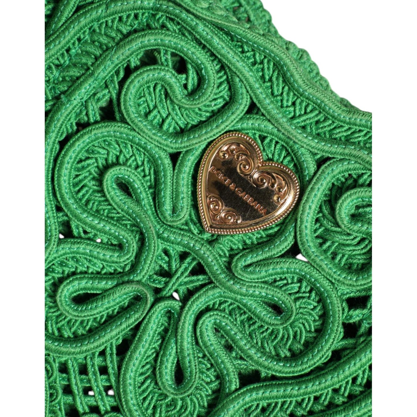 Dolce & Gabbana Green Small Cordonetto Lace Beatrice Tote Bag Dolce & Gabbana Sea Green