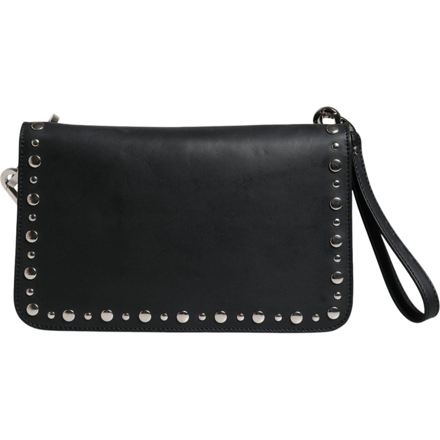 Dolce & Gabbana Black Small Leather Studded Shoulder Crossbody Bag Dolce & Gabbana Dark Slate Gray