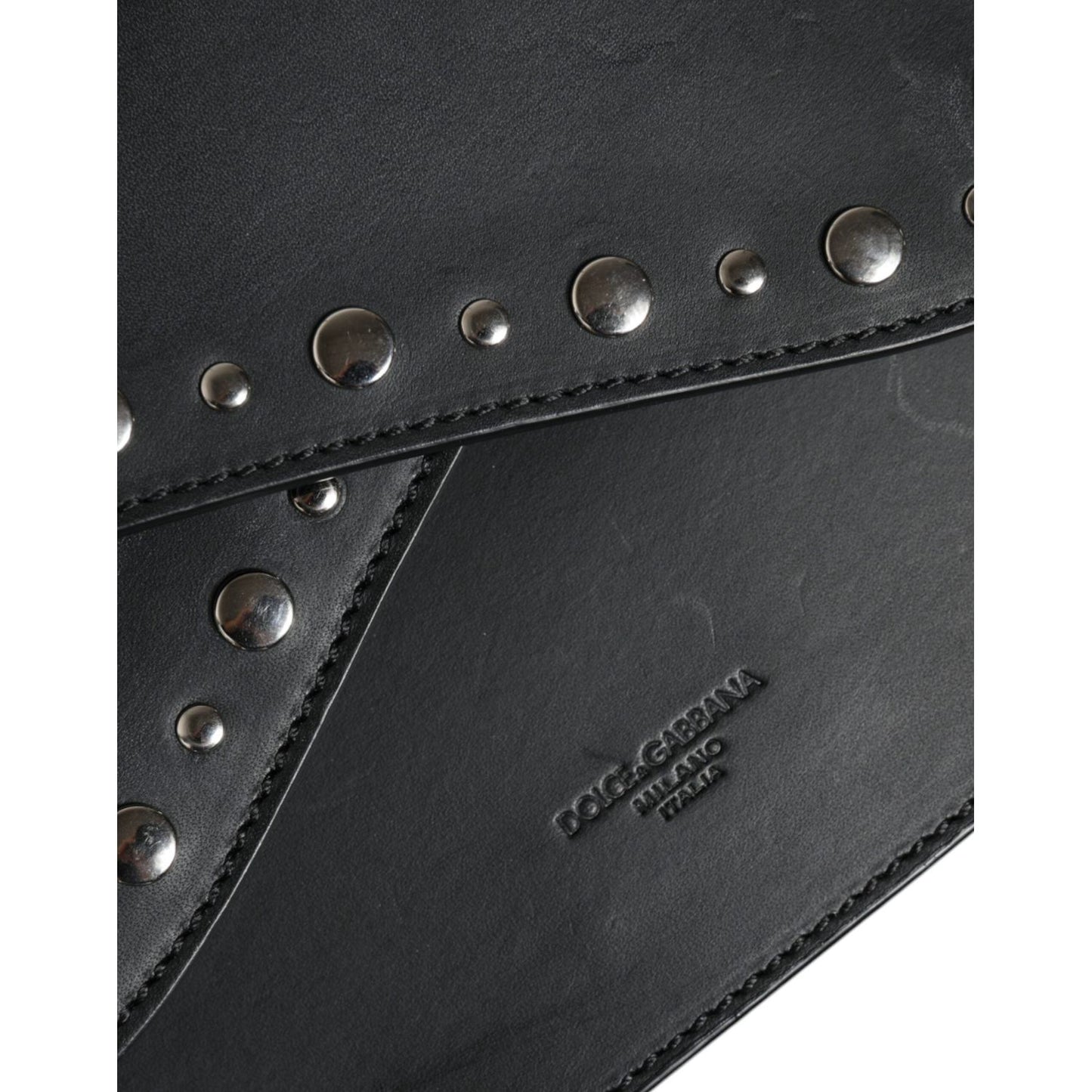 Dolce & Gabbana Black Small Leather Studded Shoulder Crossbody Bag Dolce & Gabbana Dark Slate Gray