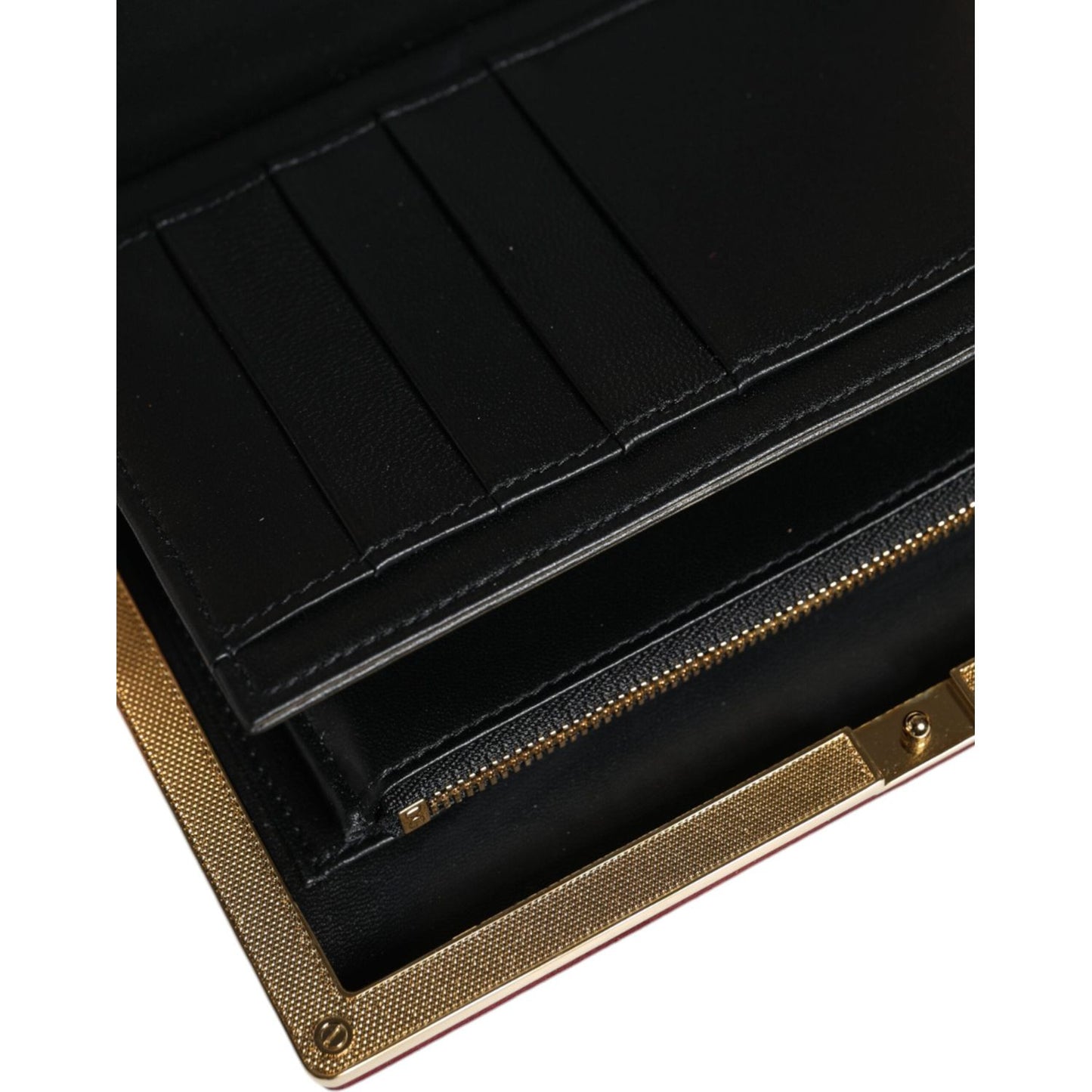 Dolce & Gabbana Bordeaux Velvet Gold Frame Clutch Evening Bag Dolce & Gabbana Black