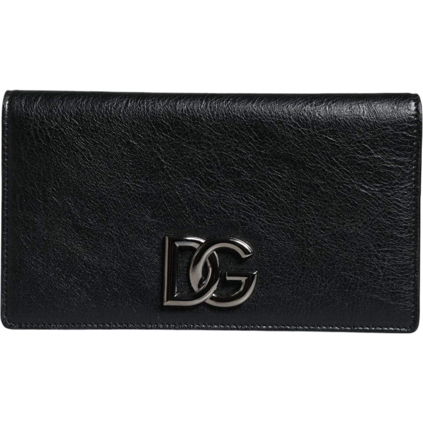 Dolce & Gabbana Black Leather DG Logo Bifold Card Slot Crossbody Bag Dolce & Gabbana Black