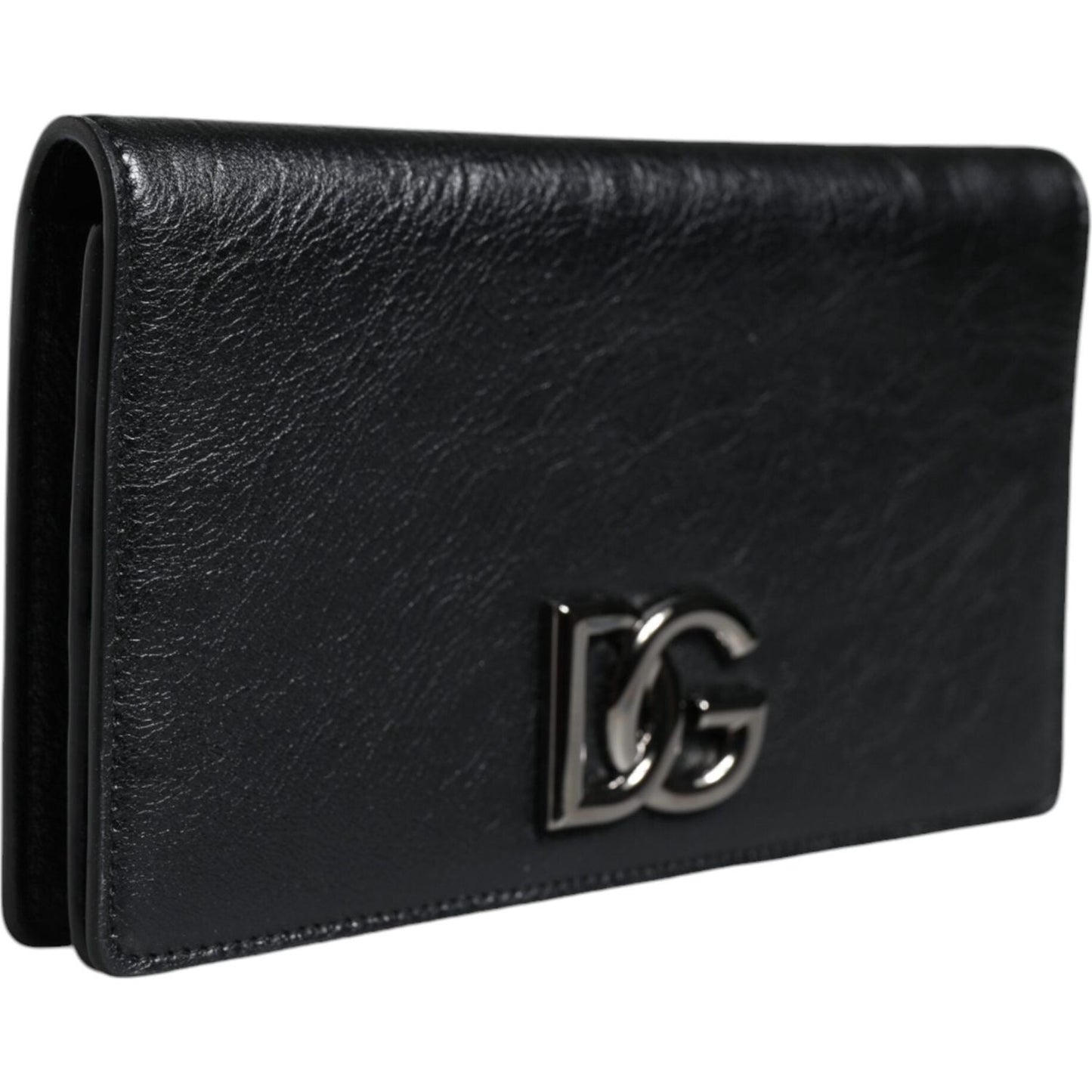 Dolce & Gabbana Black Leather DG Logo Bifold Card Slot Crossbody Bag Dolce & Gabbana Black
