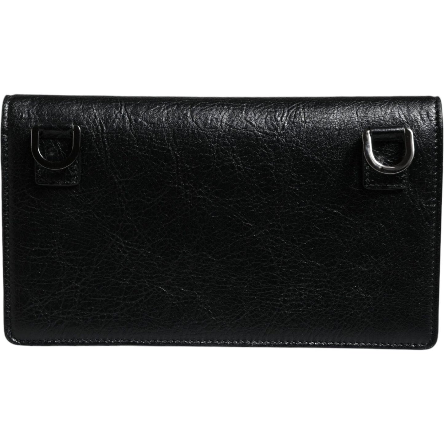Dolce & Gabbana Black Leather DG Logo Bifold Card Slot Crossbody Bag Dolce & Gabbana Black