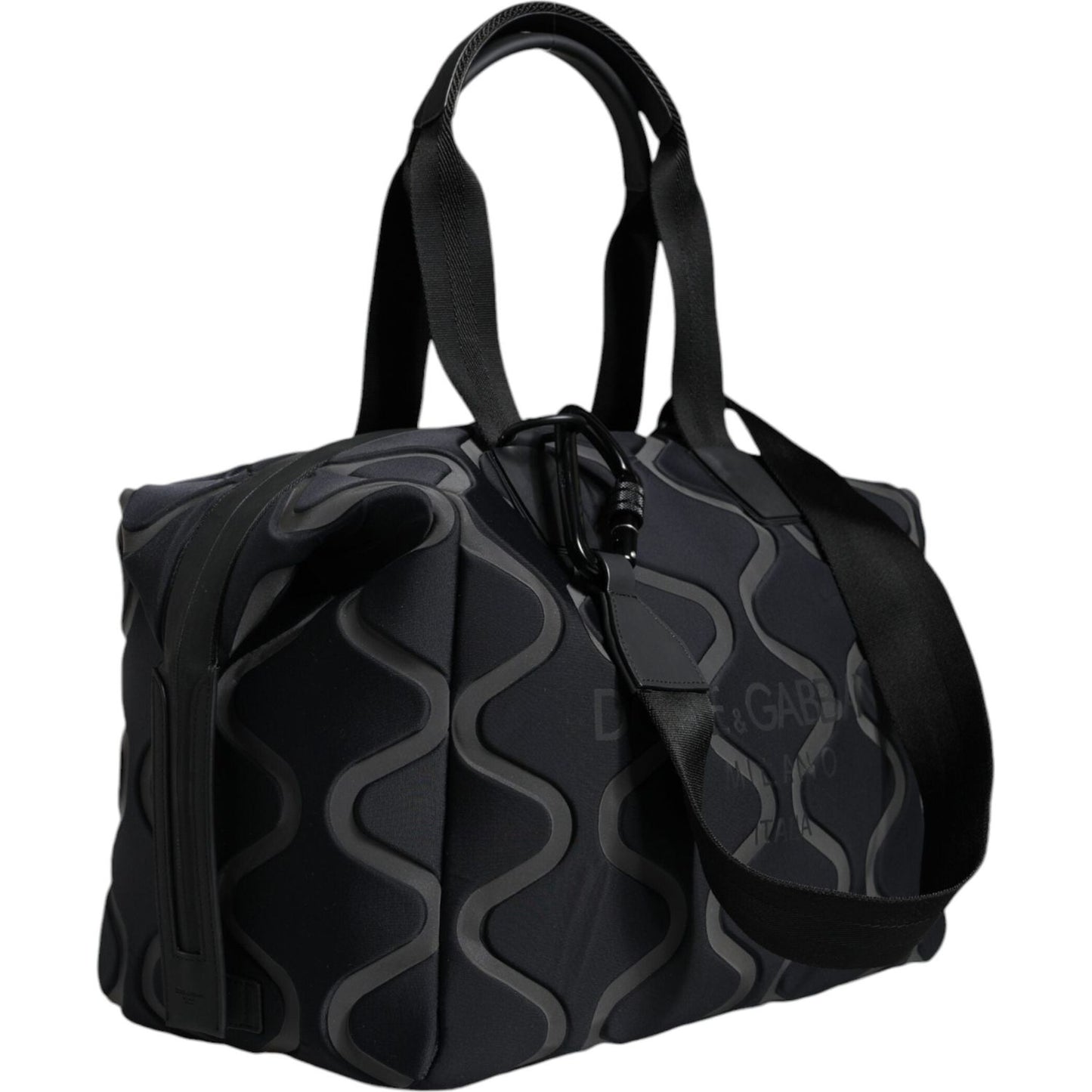 Dolce & Gabbana Black Neoprene Logo Sport Gym Duffel Shoulder Bag Dolce & Gabbana Black