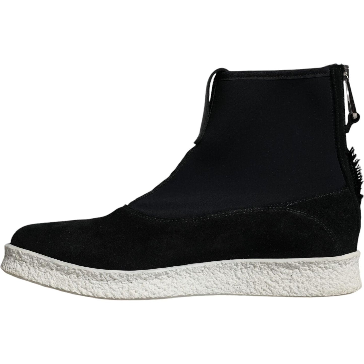 Alexander McQueen Black White Neoprene Takeshi Mid Calf Boots Shoes Alexander McQueen Black
