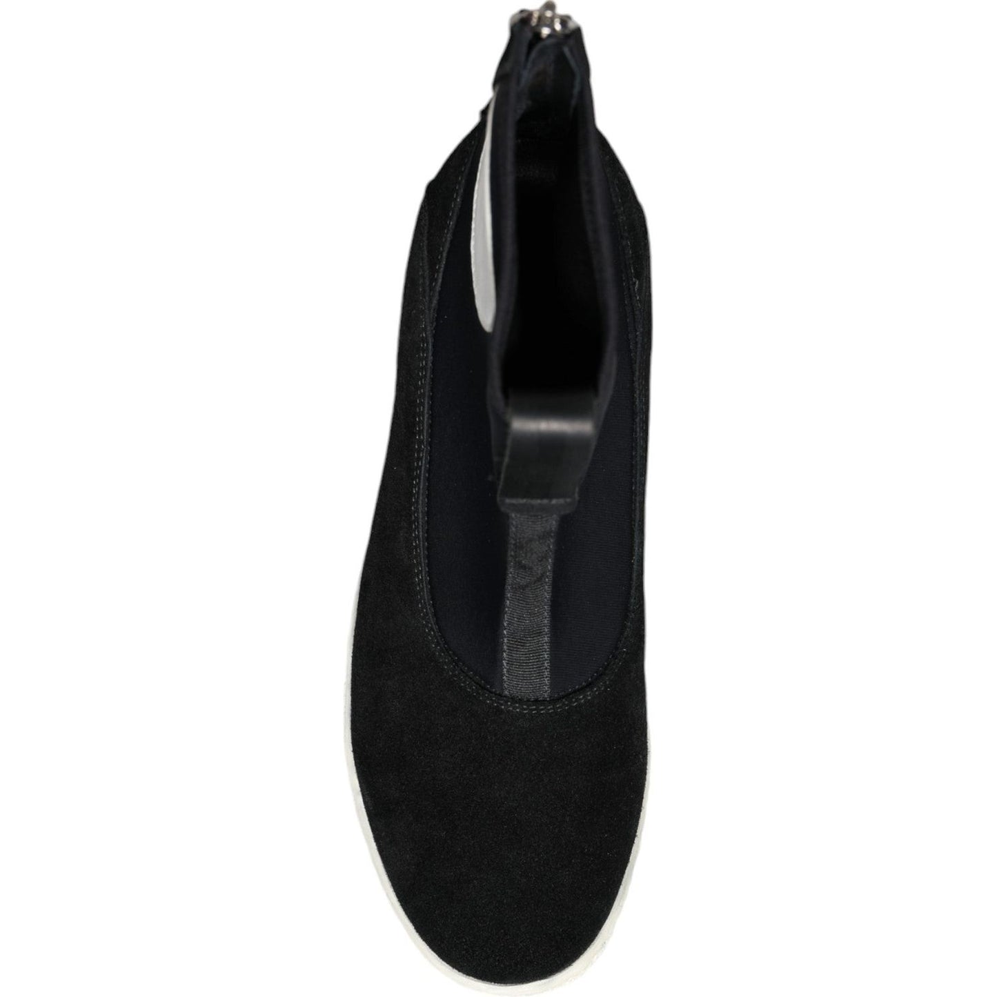 Alexander McQueen Black White Neoprene Takeshi Mid Calf Boots Shoes Alexander McQueen Black