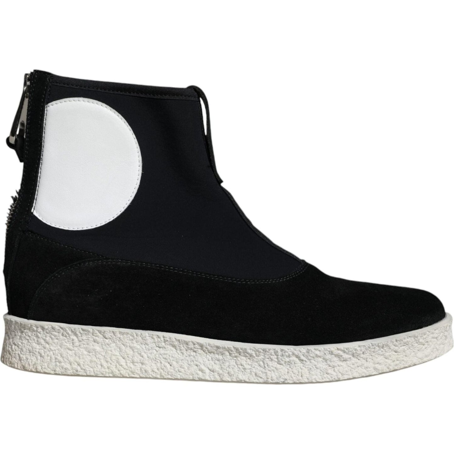 Alexander McQueen Black White Neoprene Takeshi Mid Calf Boots Shoes Alexander McQueen Black