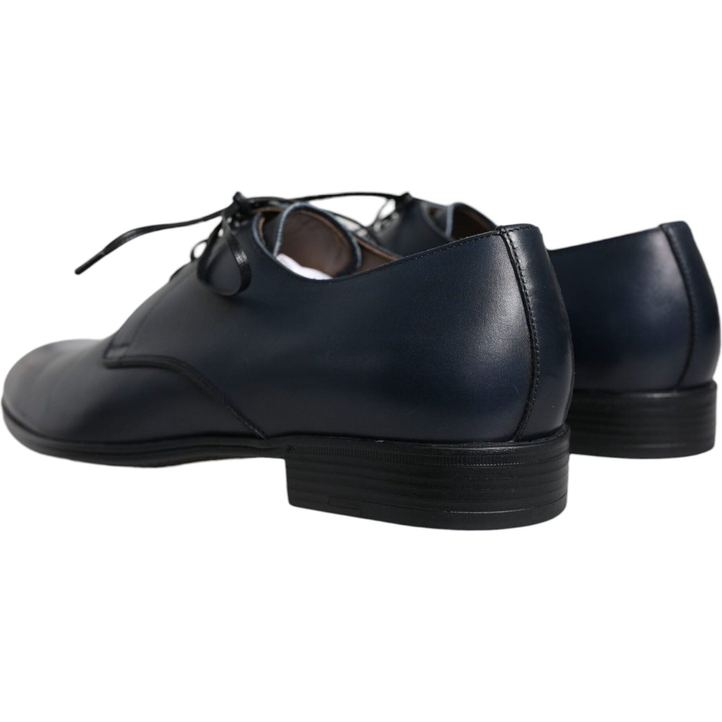 Dolce & Gabbana Navy Blue Leather Derby Dress Formal Shoes Dolce & Gabbana Dark Slate Gray