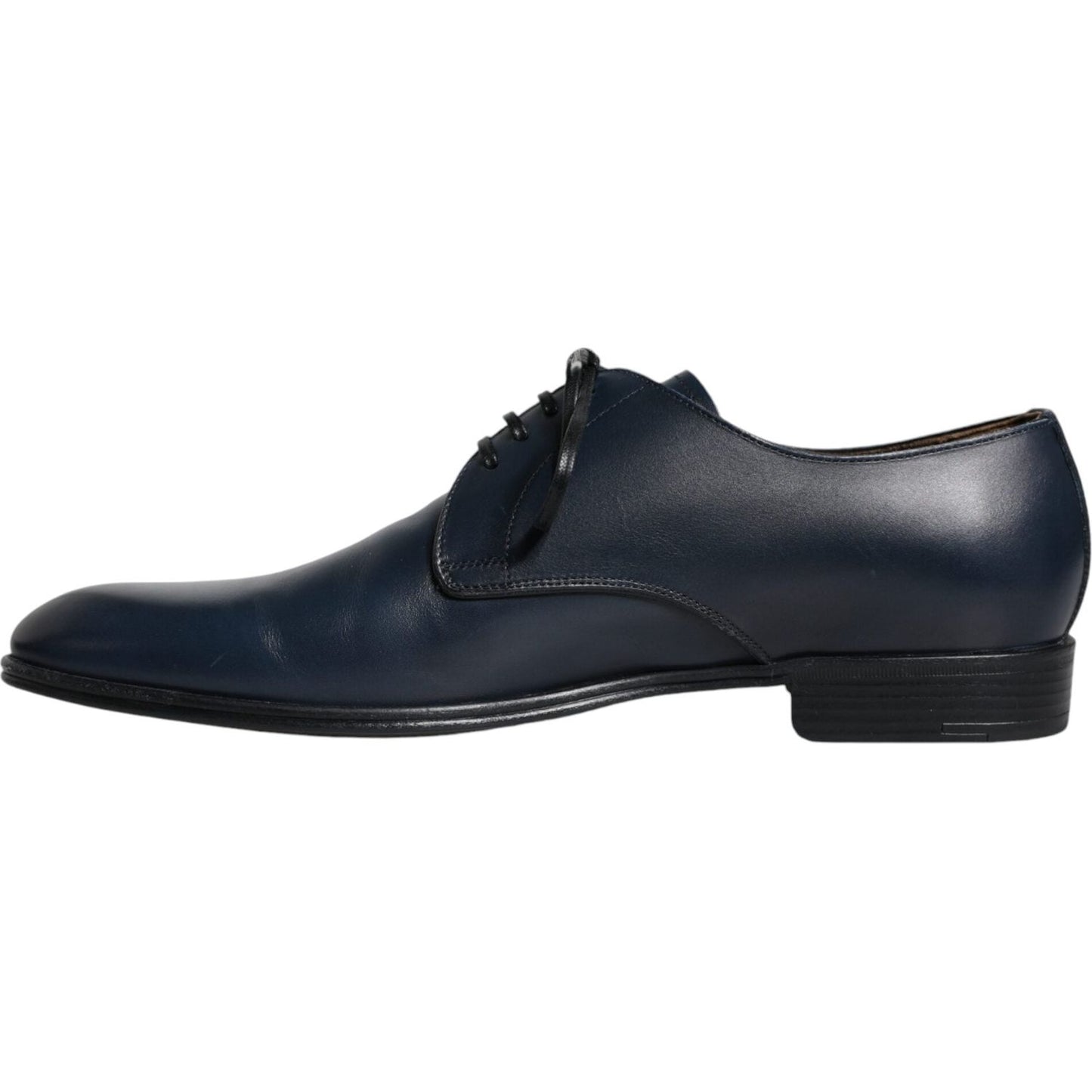 Dolce & Gabbana Navy Blue Leather Derby Dress Formal Shoes Dolce & Gabbana Dark Slate Gray