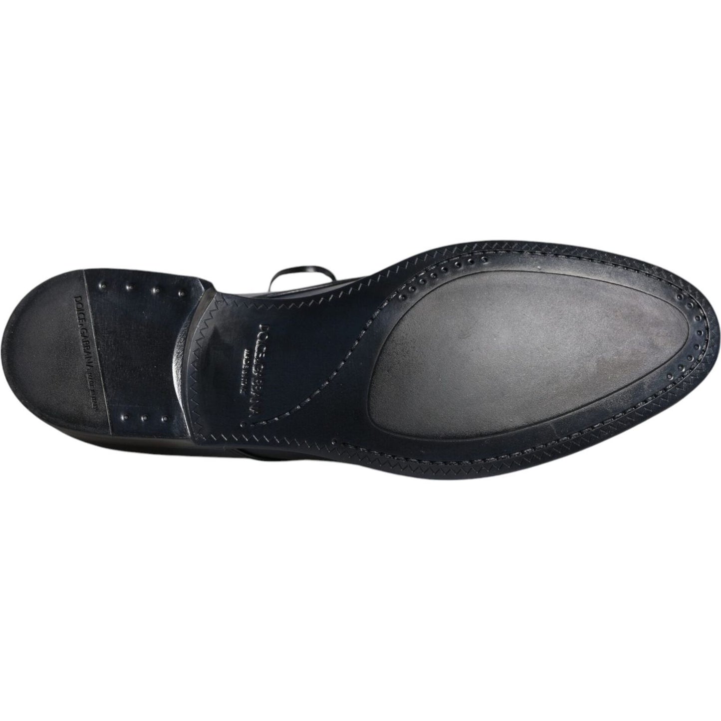 Dolce & Gabbana Navy Blue Leather Derby Dress Formal Shoes Dolce & Gabbana Dark Slate Gray