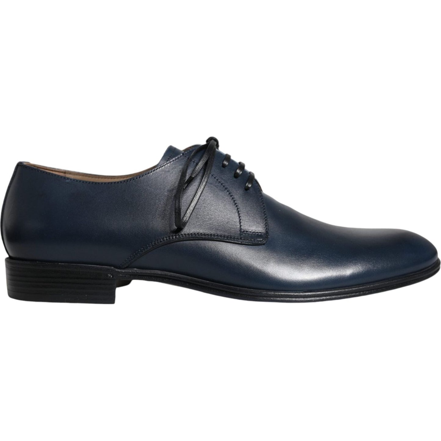 Dolce & Gabbana Navy Blue Leather Derby Dress Formal Shoes Dolce & Gabbana Dark Slate Gray