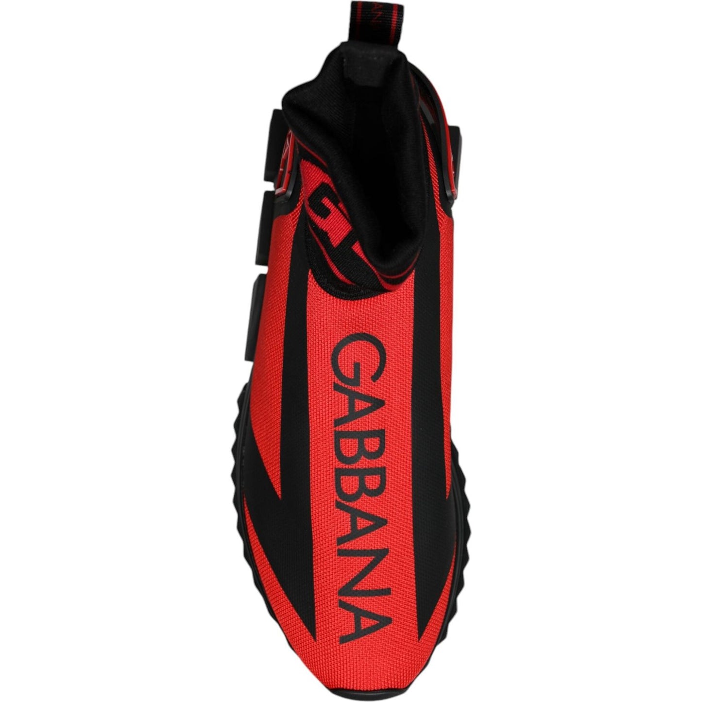 Dolce & Gabbana Red Black Fabric High Top Sorrento Sneakers Shoes Dolce & Gabbana Black
