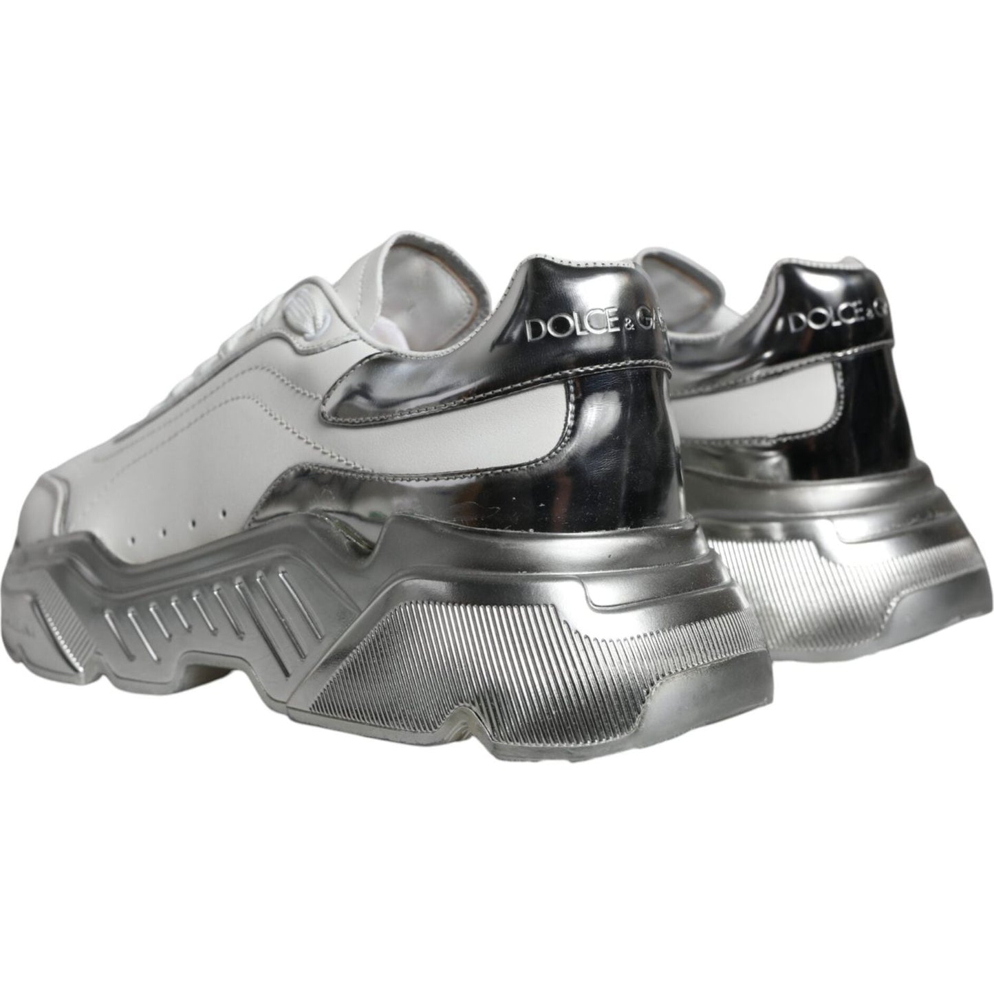 Dolce & Gabbana White Silver Daymaster Low Top Sneakers Shoes Dolce & Gabbana Slate Gray