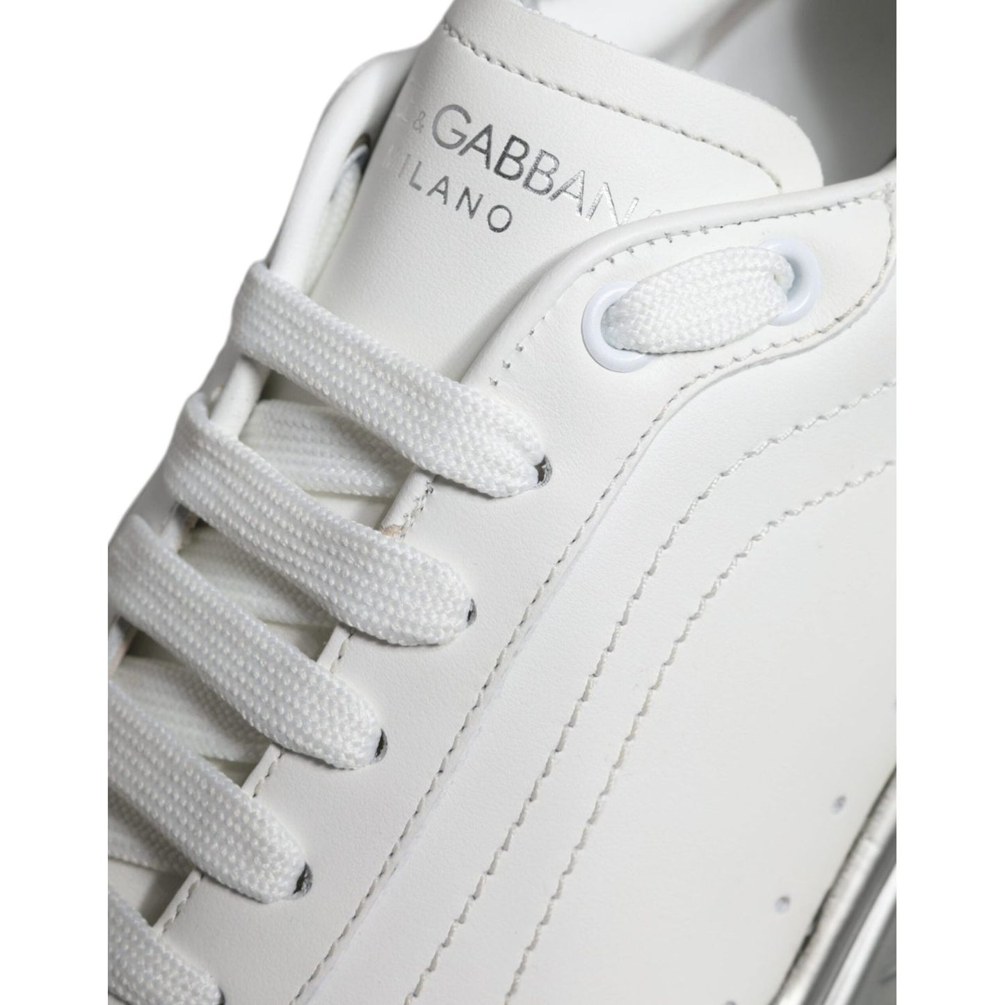 Dolce & Gabbana White Silver Daymaster Low Top Sneakers Shoes Dolce & Gabbana Light Gray