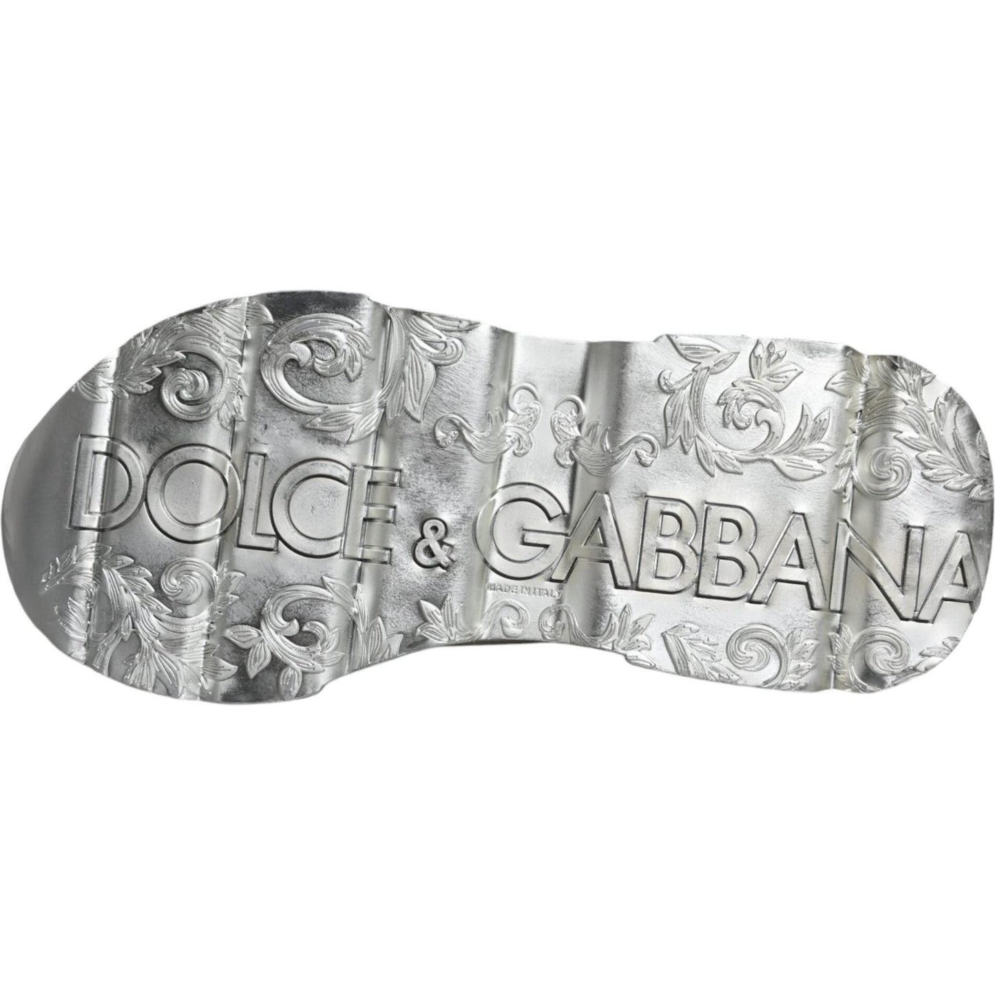 Dolce & Gabbana White Silver Daymaster Low Top Sneakers Shoes Dolce & Gabbana Gray