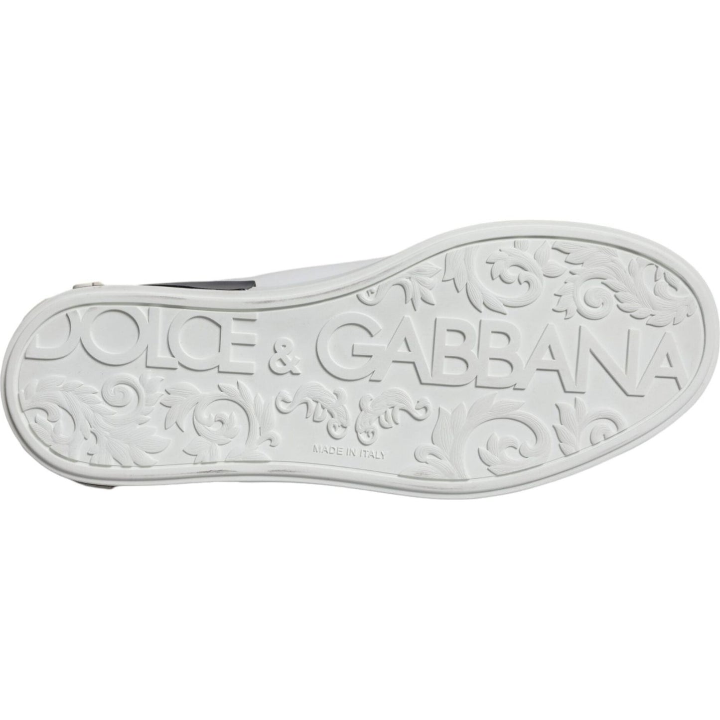 Dolce & Gabbana Black Leather Logo Portofino Sneaker Shoes Dolce & Gabbana Light Gray