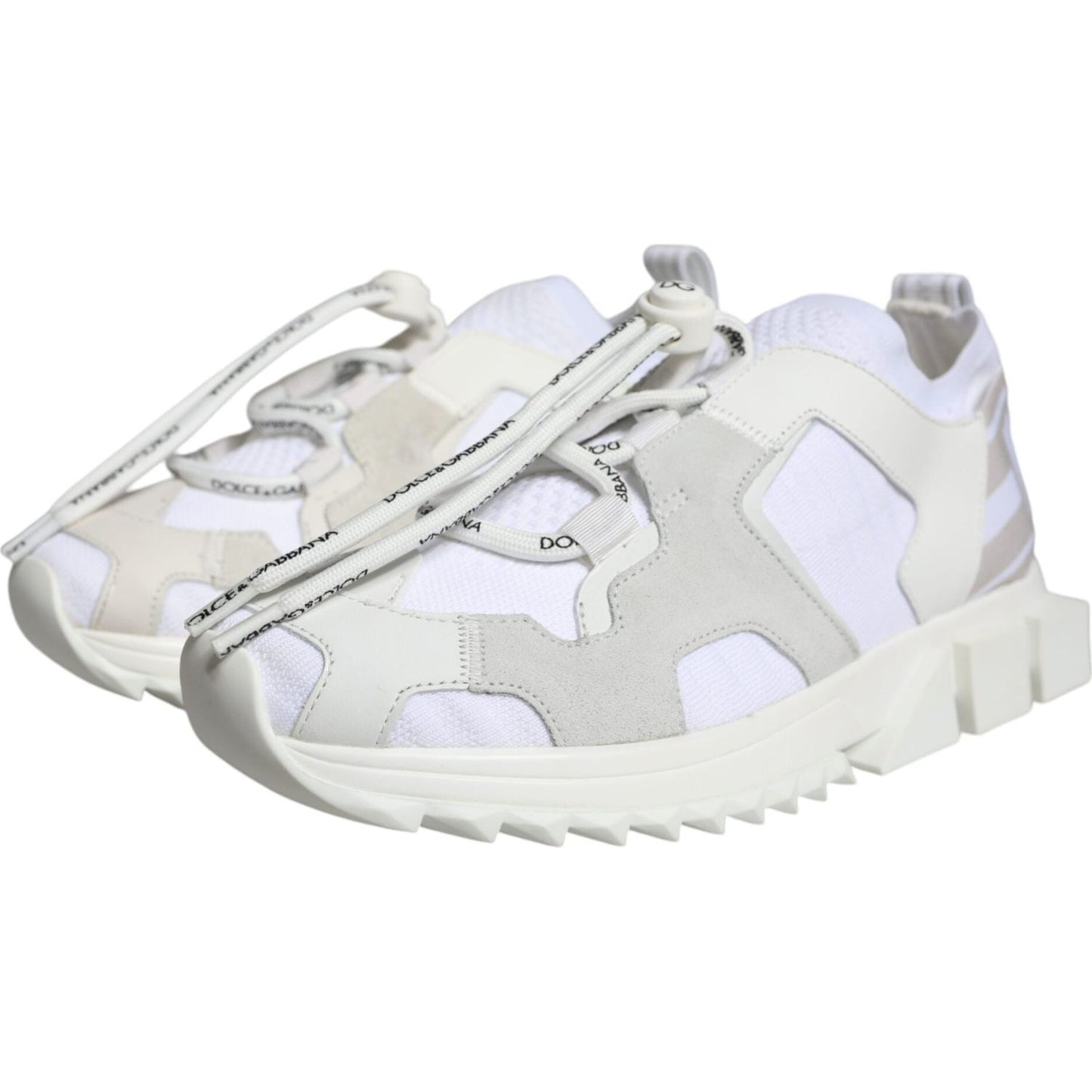 Dolce & Gabbana White Mesh Sorrento Trekking Sneakers Shoes Dolce & Gabbana Light Gray