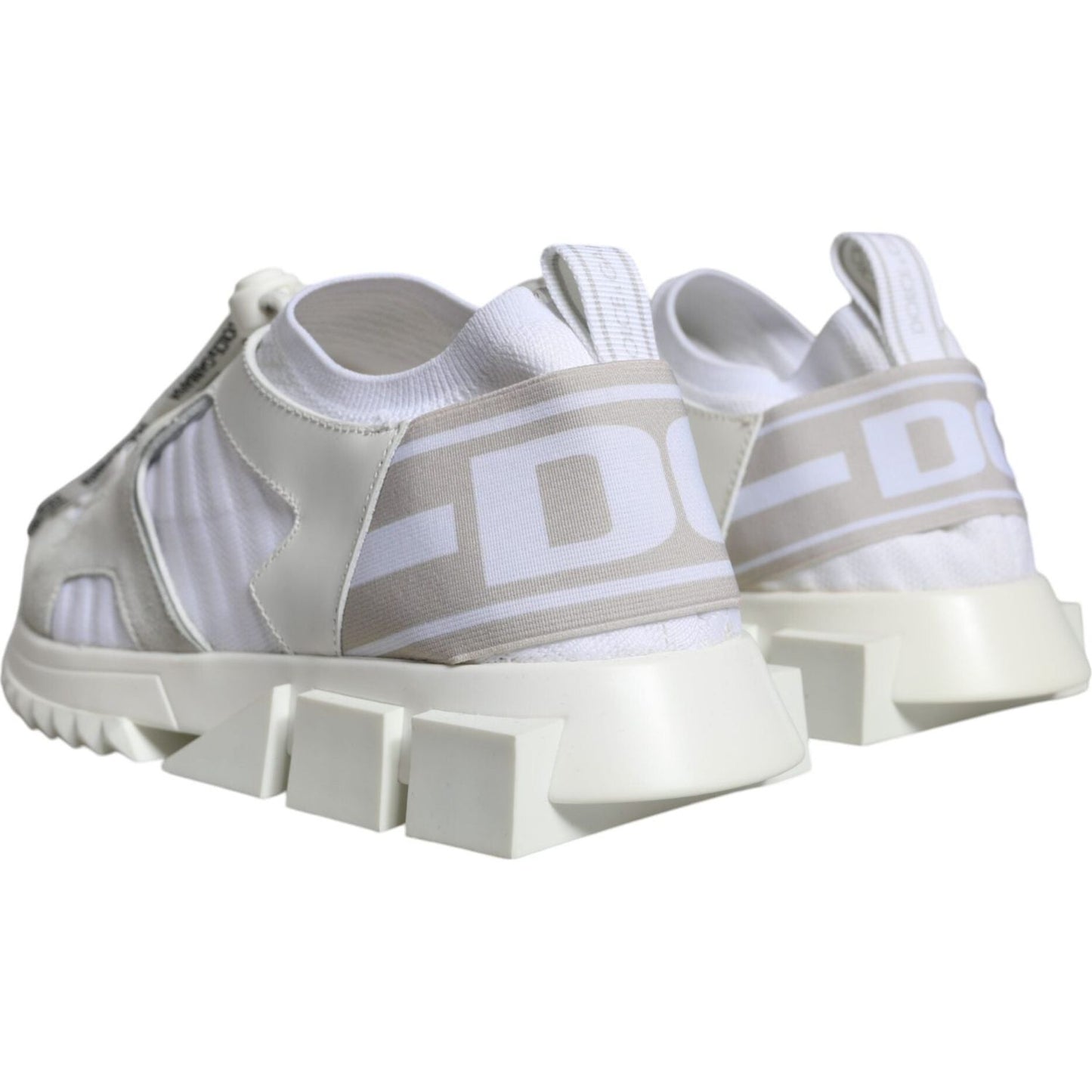 Dolce & Gabbana White Mesh Sorrento Trekking Sneakers Shoes Dolce & Gabbana Gray
