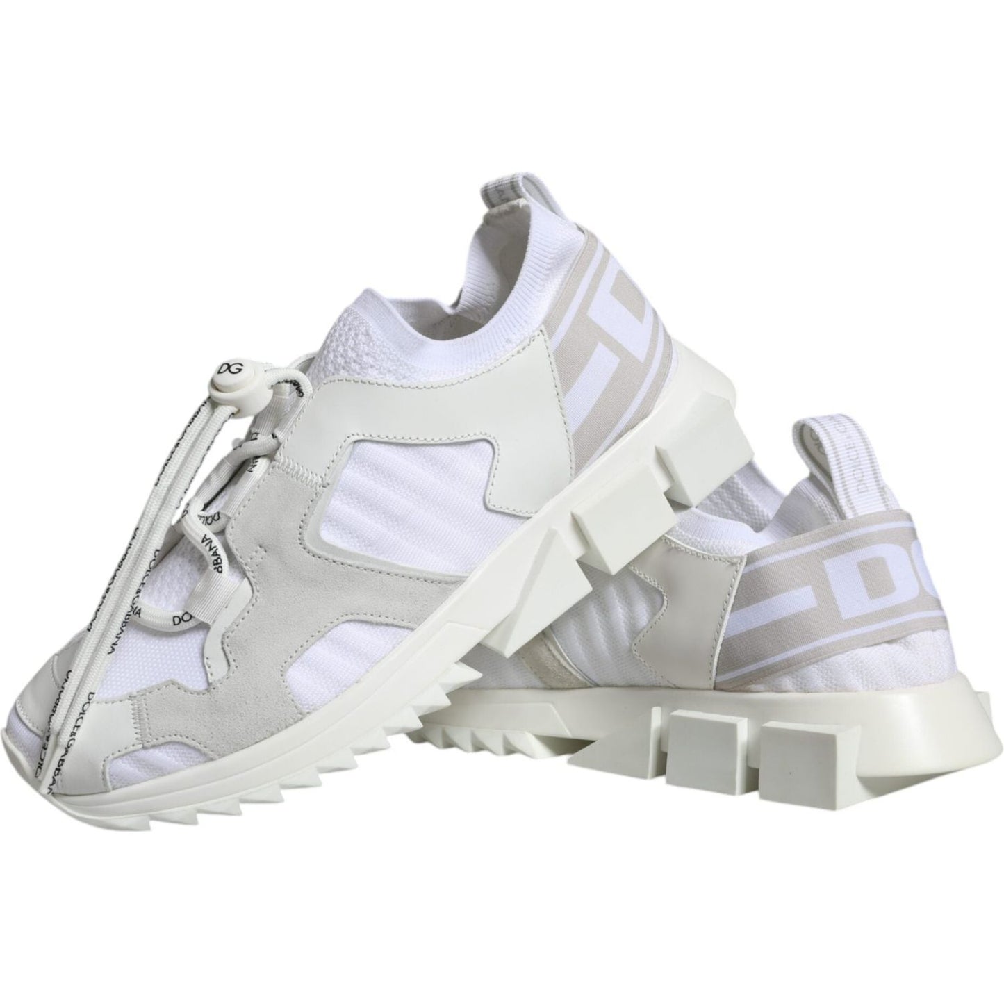 Dolce & Gabbana White Mesh Sorrento Trekking Sneakers Shoes Dolce & Gabbana Light Gray