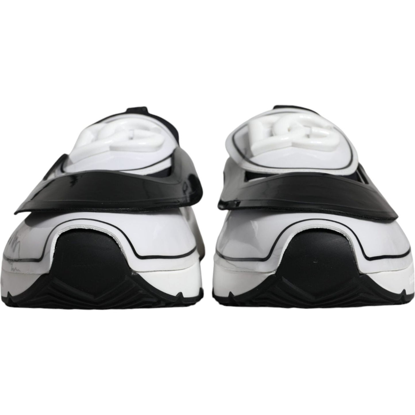 Dolce & Gabbana White Black Logo Plaque Daymaster Sneakers Shoes Dolce & Gabbana Light Gray