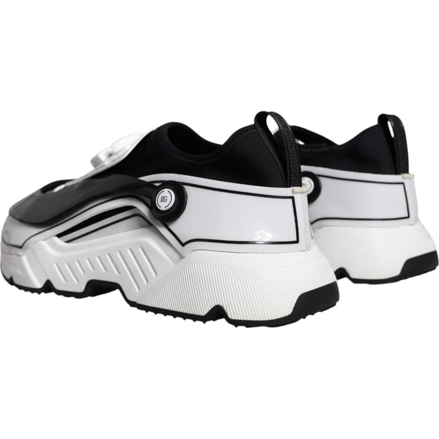 Dolce & Gabbana White Black Logo Plaque Daymaster Sneakers Shoes Dolce & Gabbana Black