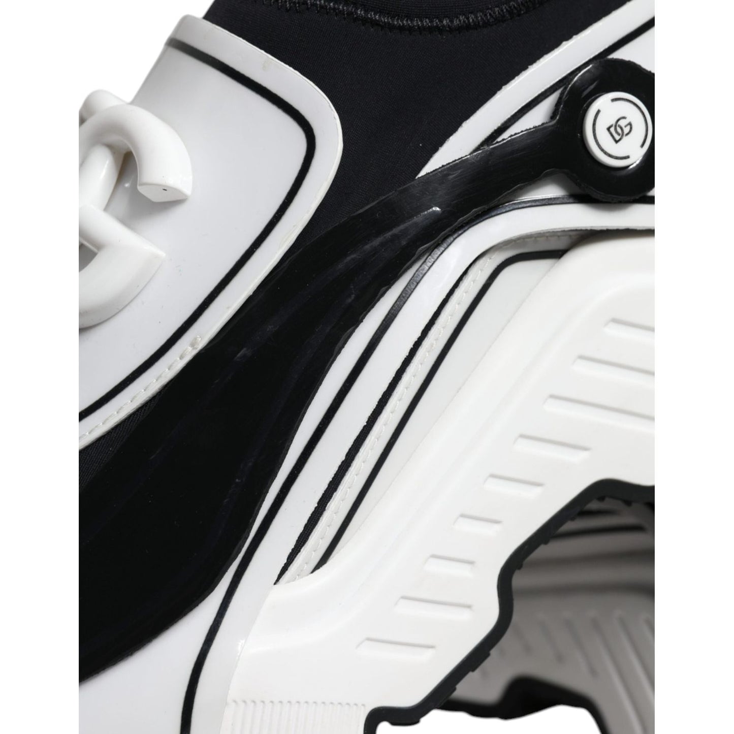 Dolce & Gabbana White Black Logo Plaque Daymaster Sneakers Shoes Dolce & Gabbana Light Gray
