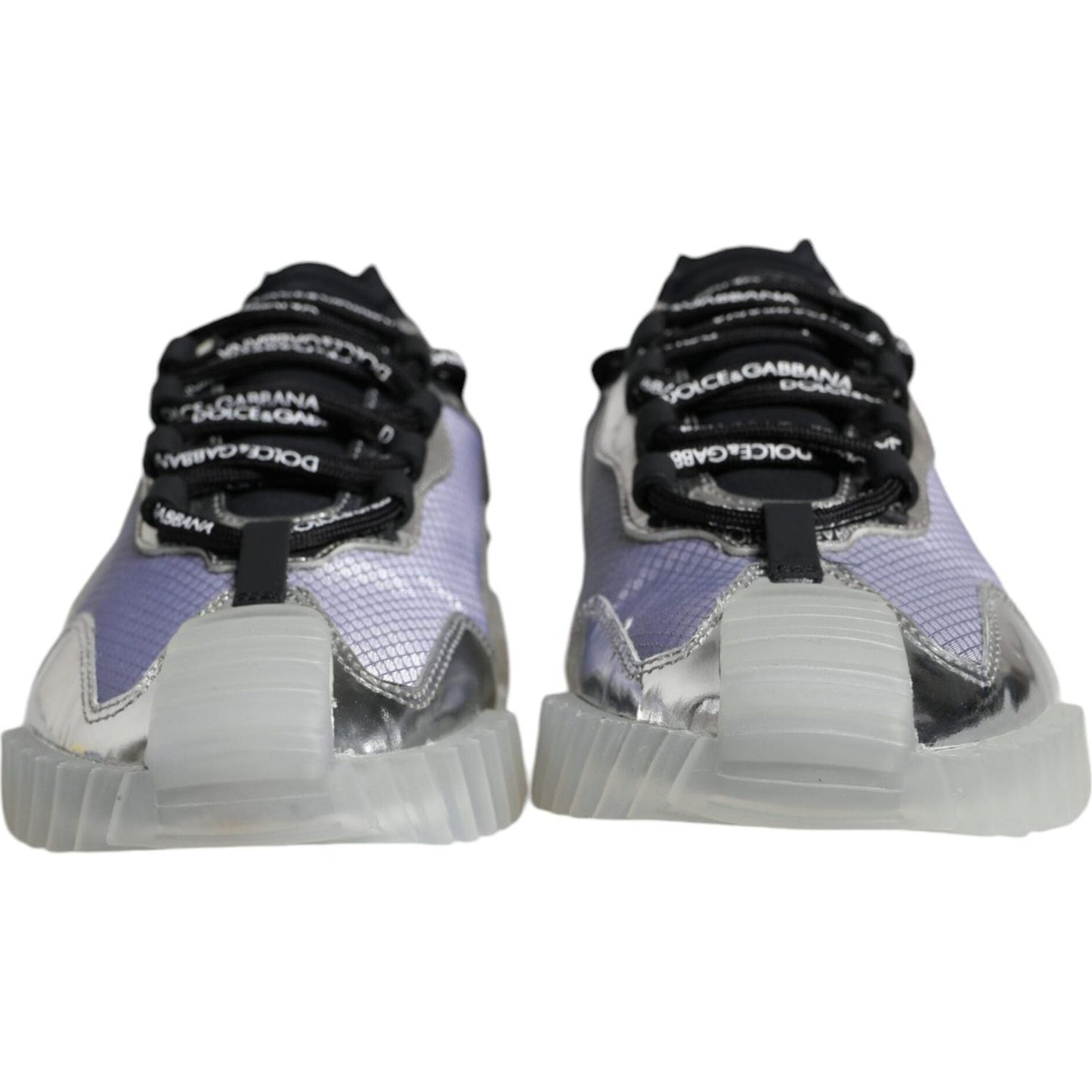 Dolce & Gabbana Silver Black Nylon NS1 Low Top Sneakers Shoes Dolce & Gabbana Dark Gray