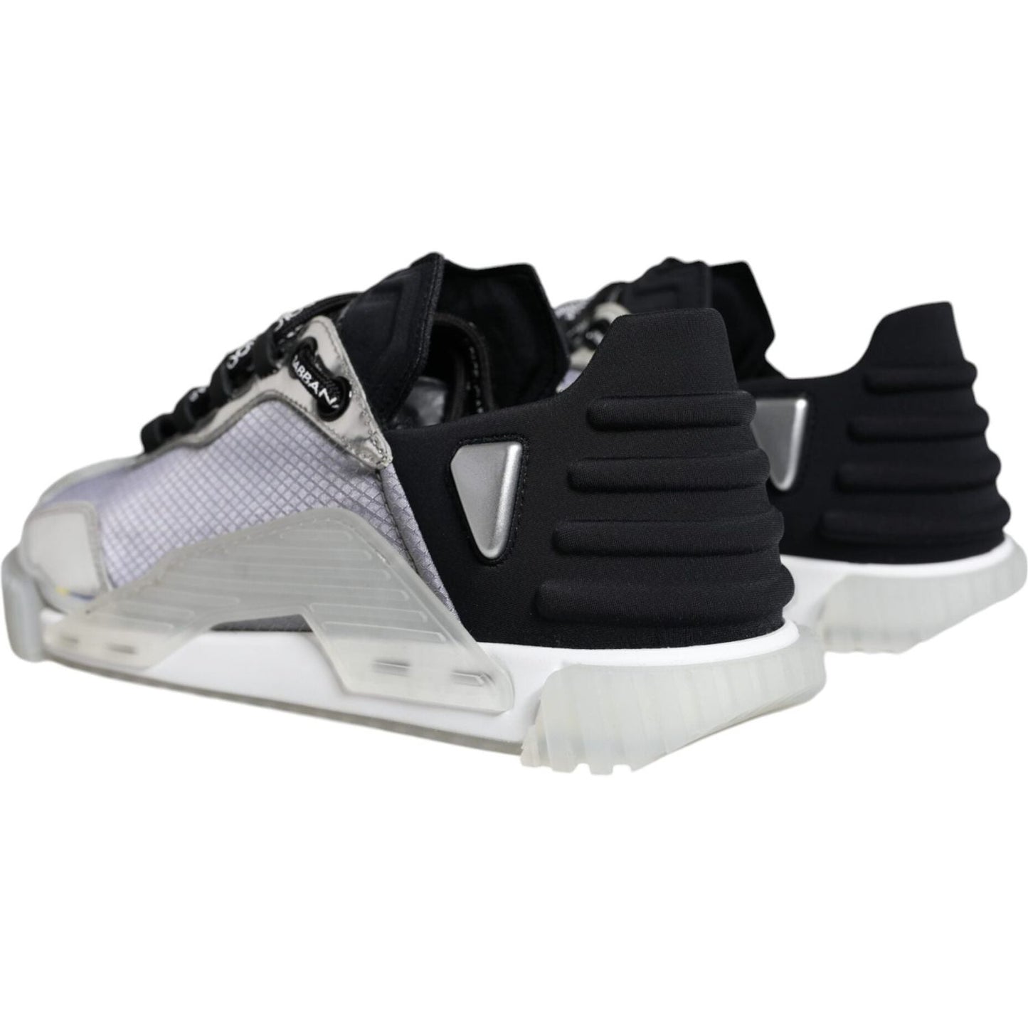 Dolce & Gabbana Silver Black Nylon NS1 Low Top Sneakers Shoes Dolce & Gabbana Dark Slate Gray