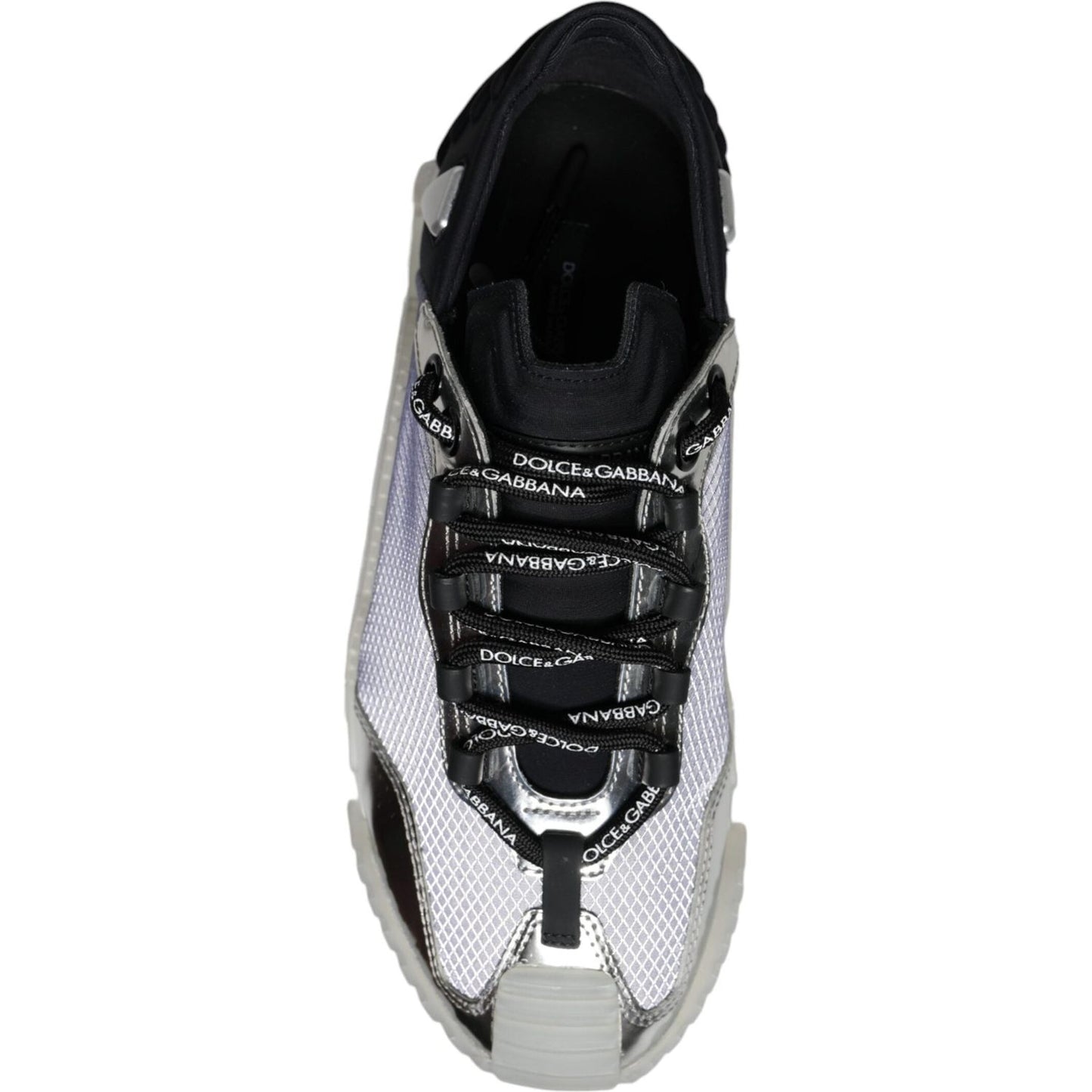 Dolce & Gabbana Silver Black Nylon NS1 Low Top Sneakers Shoes Dolce & Gabbana Black