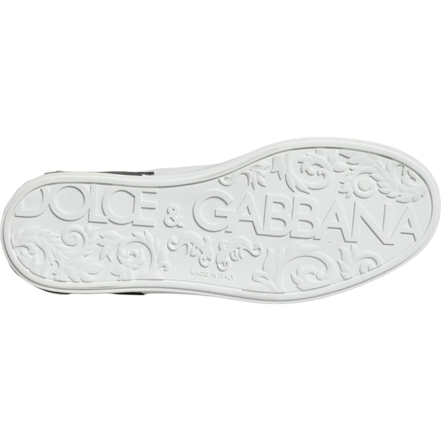 Dolce & Gabbana Black Leather Logo Portofino Sneaker Shoes Dolce & Gabbana Light Gray