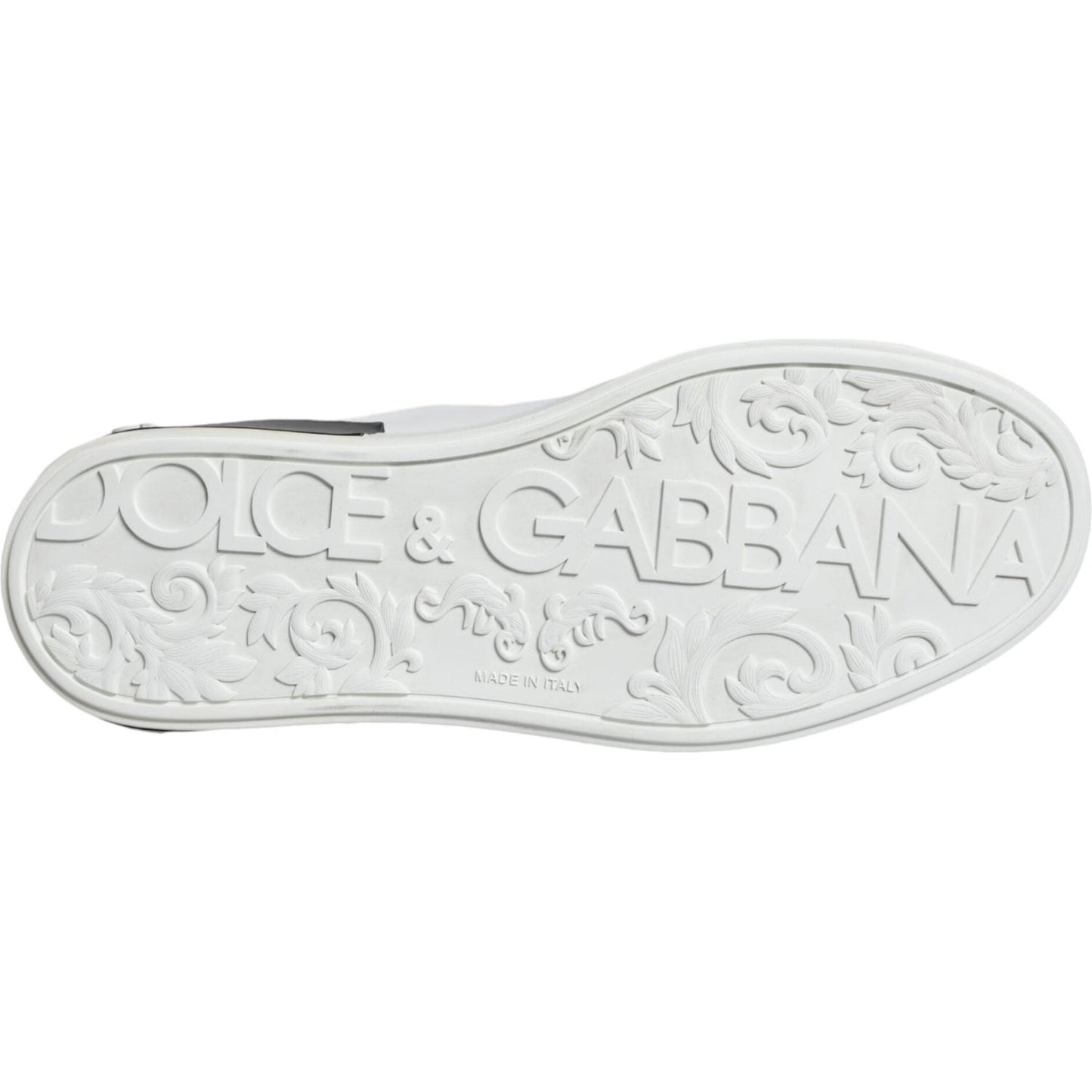 Dolce & Gabbana Black Leather Logo Portofino Sneaker Shoes Dolce & Gabbana Light Gray