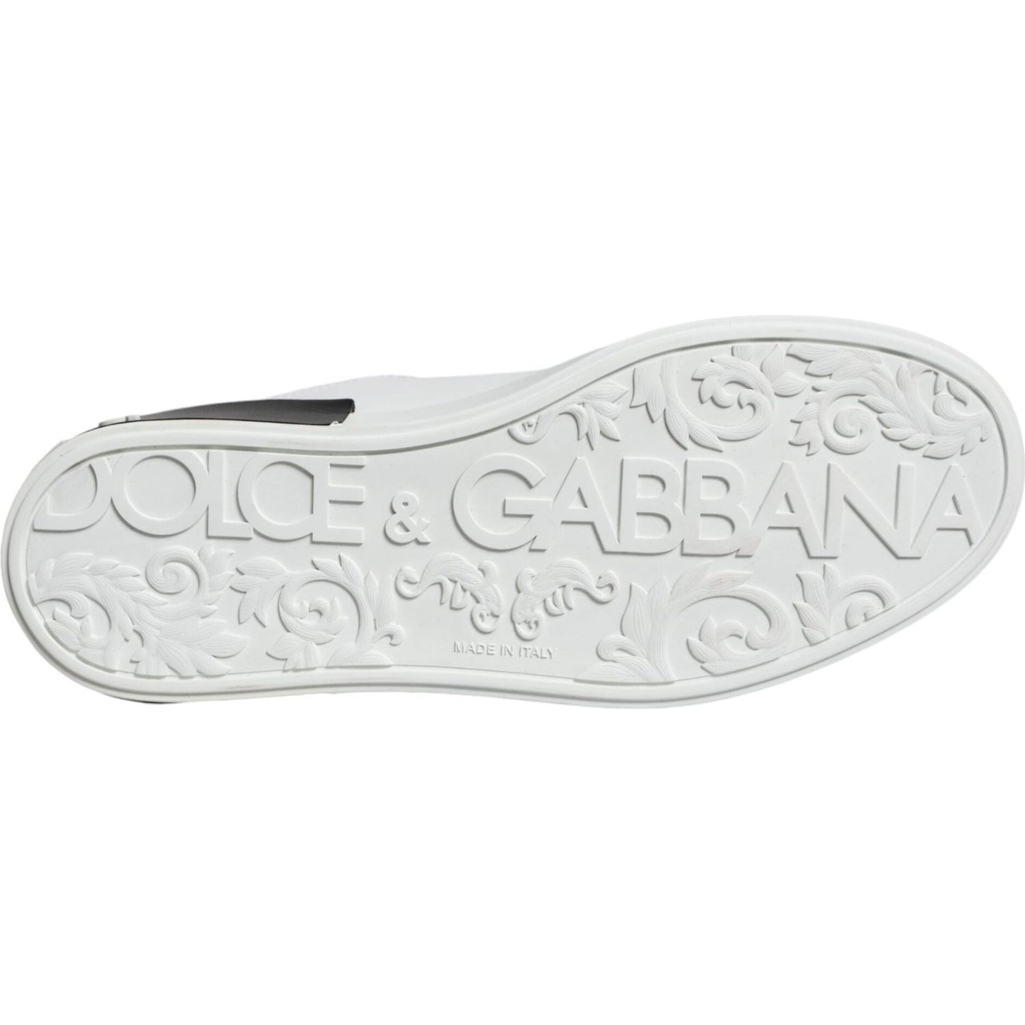 Dolce & Gabbana Black Leather Logo Portofino Sneaker Shoes Dolce & Gabbana Light Gray