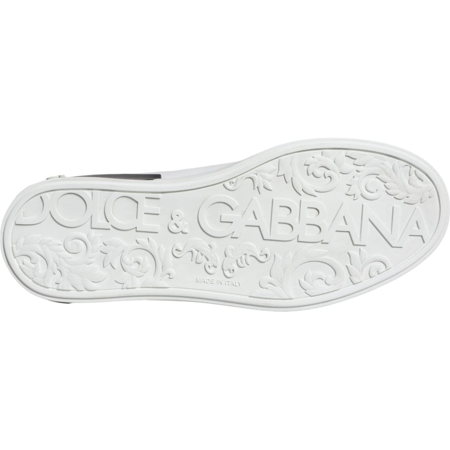 Dolce & Gabbana Black Leather Logo Portofino Sneaker Shoes Dolce & Gabbana Light Gray
