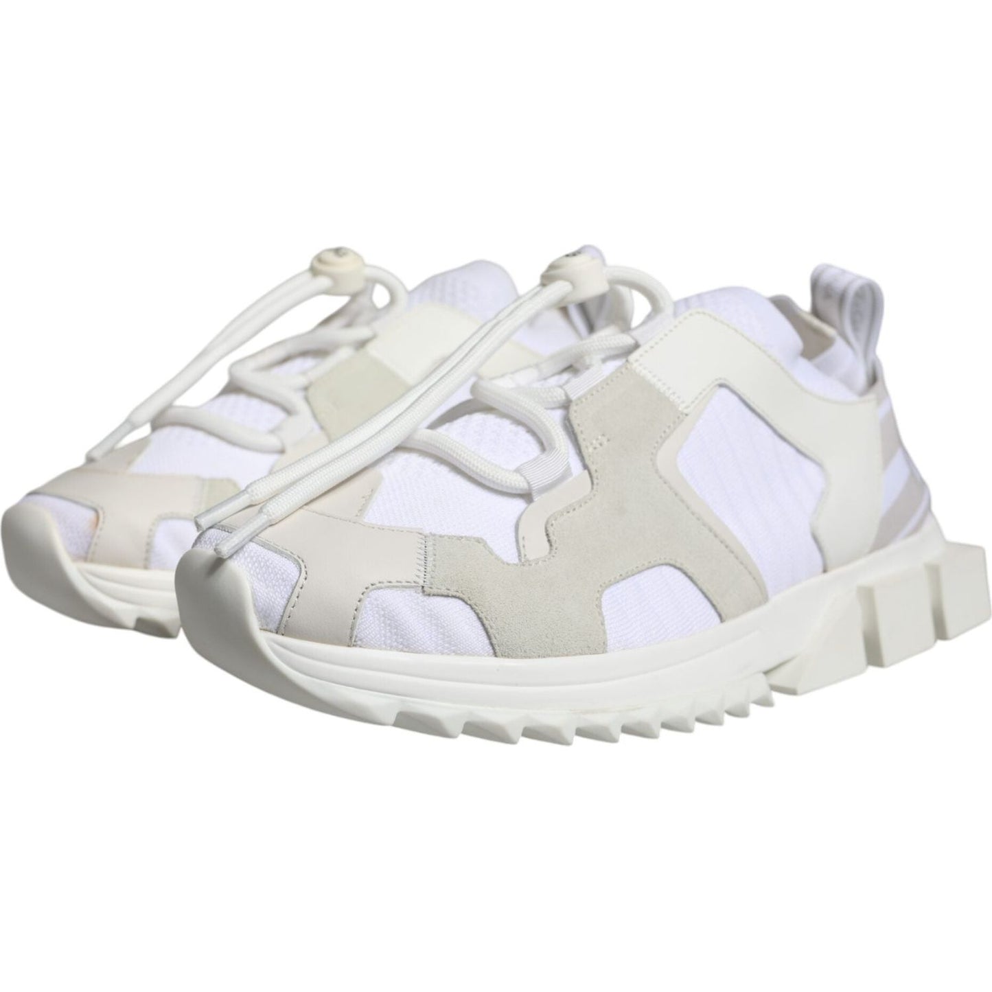 Dolce & Gabbana White Mesh Sorrento Trekking Sneakers Shoes Dolce & Gabbana Light Gray