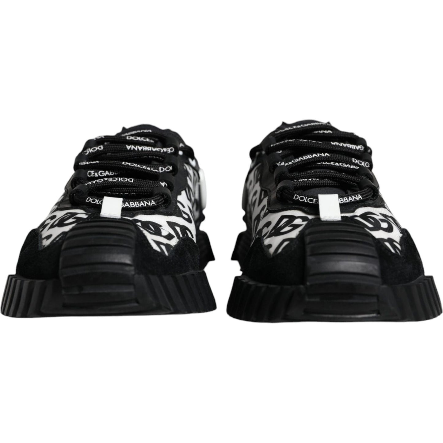 Dolce & Gabbana Black Logo Lace Up Low Top NS1 Sneakers Shoes Dolce & Gabbana Black