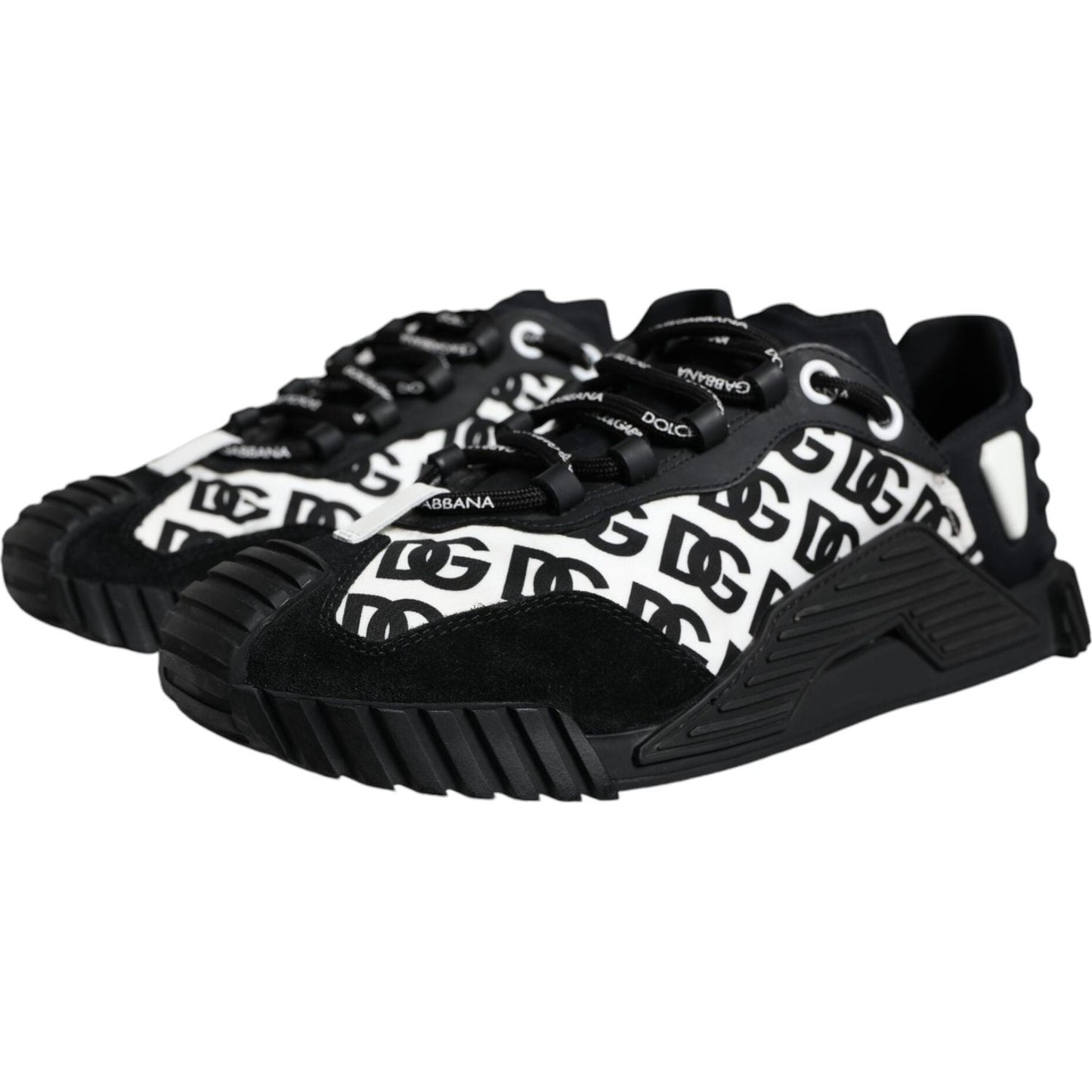 Dolce & Gabbana Black Logo Lace Up Low Top NS1 Sneakers Shoes Dolce & Gabbana Black