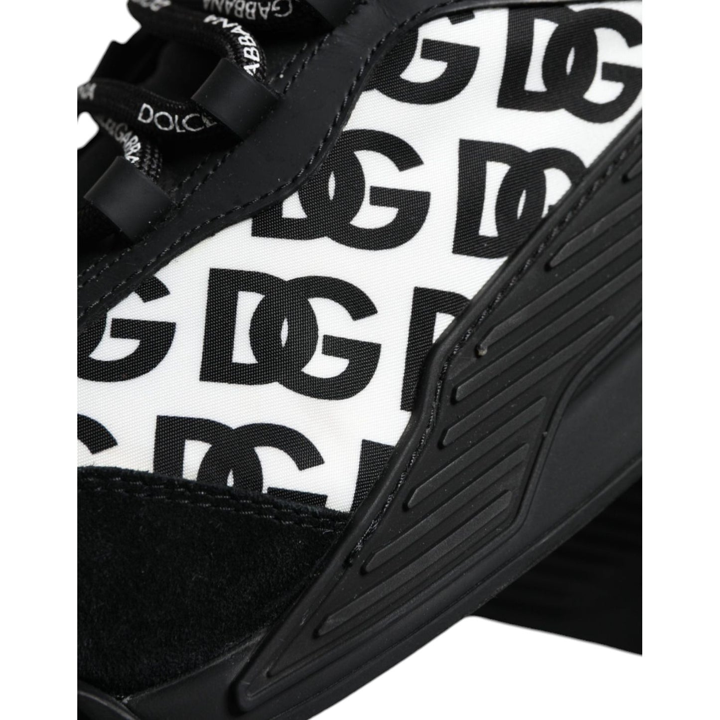 Dolce & Gabbana Black Logo Lace Up Low Top NS1 Sneakers Shoes Dolce & Gabbana Lavender
