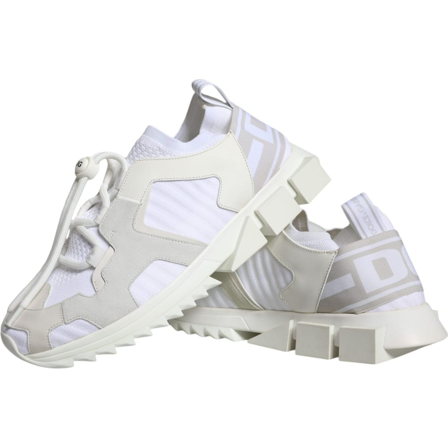Dolce & Gabbana White Mesh Sorrento Trekking Sneakers Shoes Dolce & Gabbana Light Gray