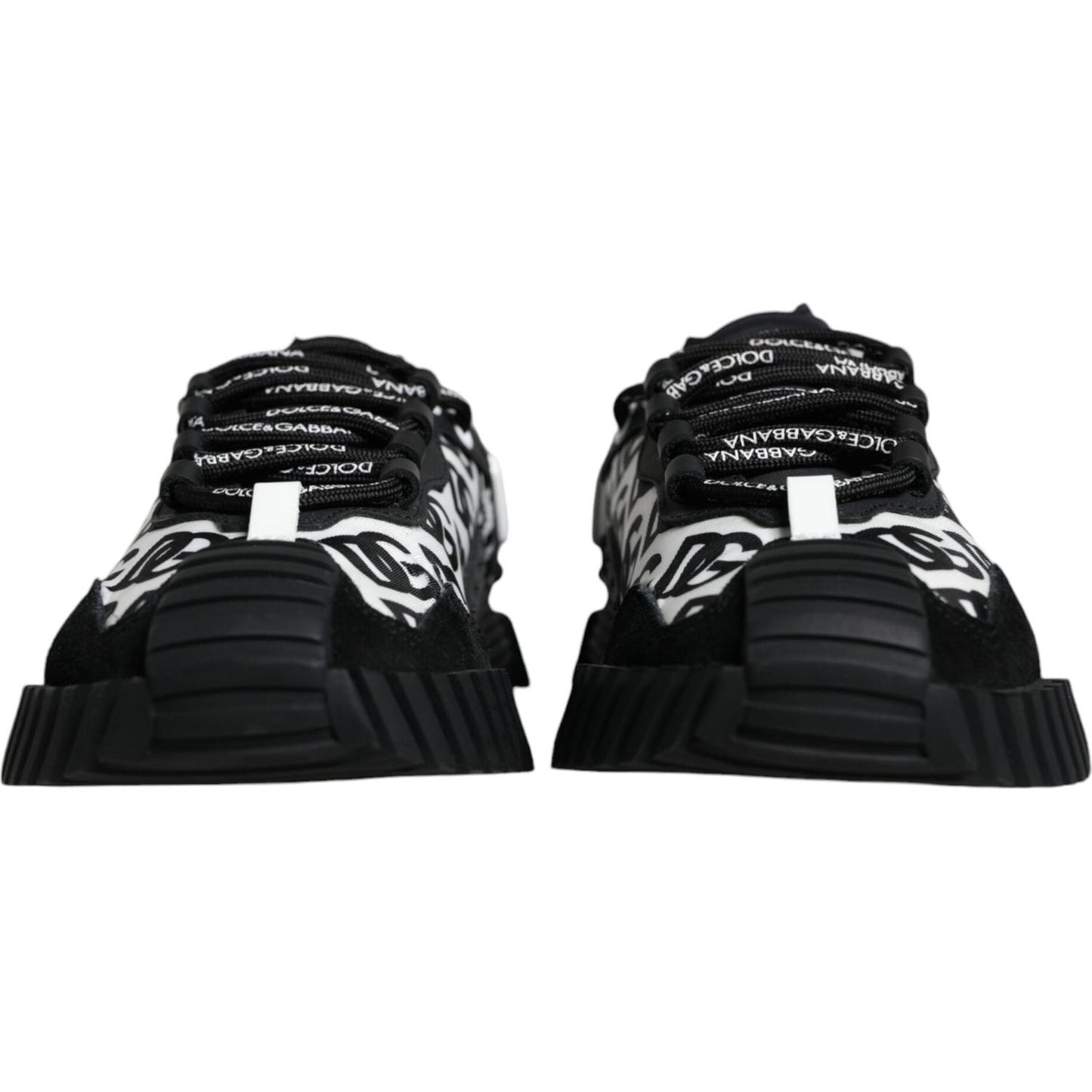 Dolce & Gabbana Black Logo Lace Up Low Top NS1 Sneakers Shoes Dolce & Gabbana Black