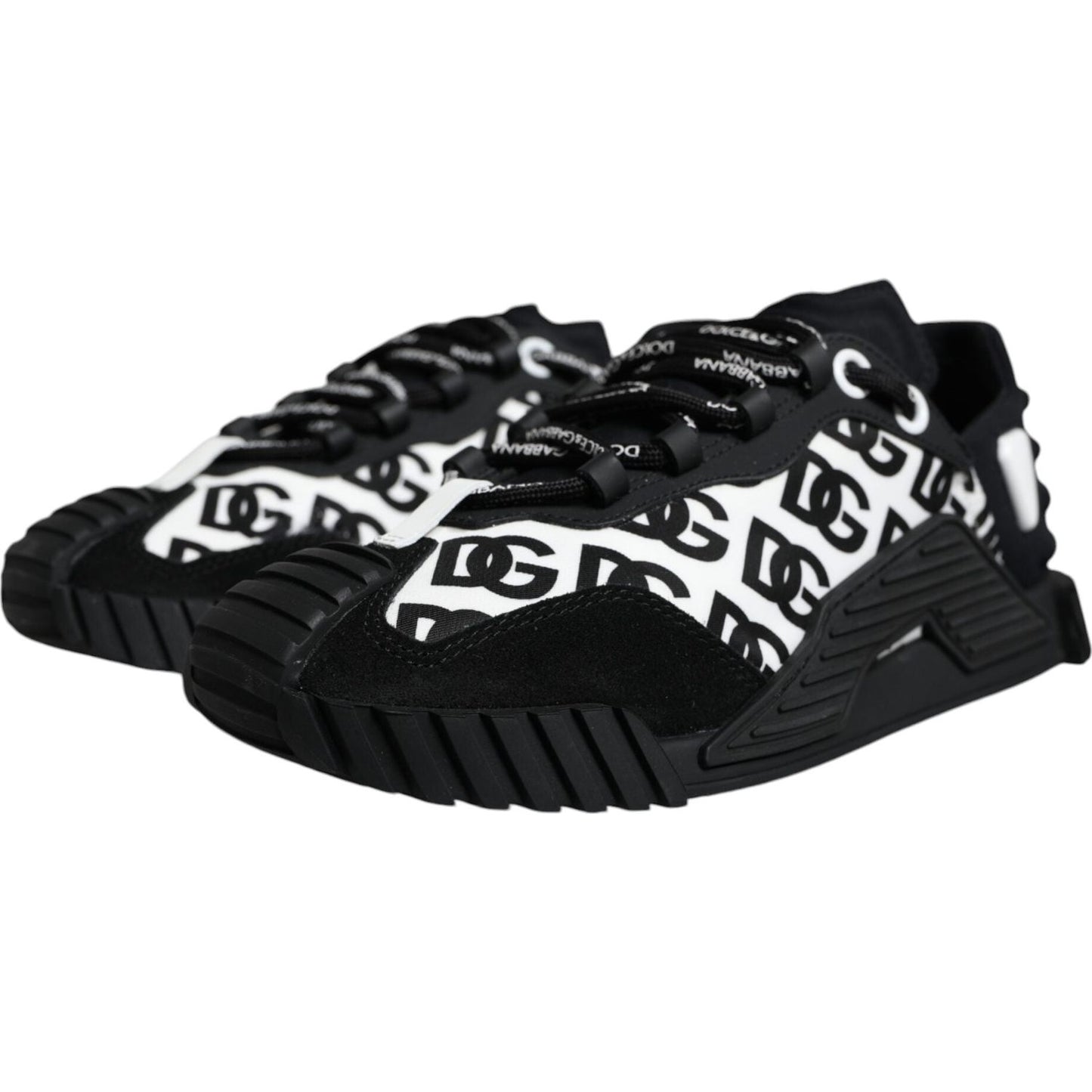 Dolce & Gabbana Black Logo Lace Up Low Top NS1 Sneakers Shoes Dolce & Gabbana Black