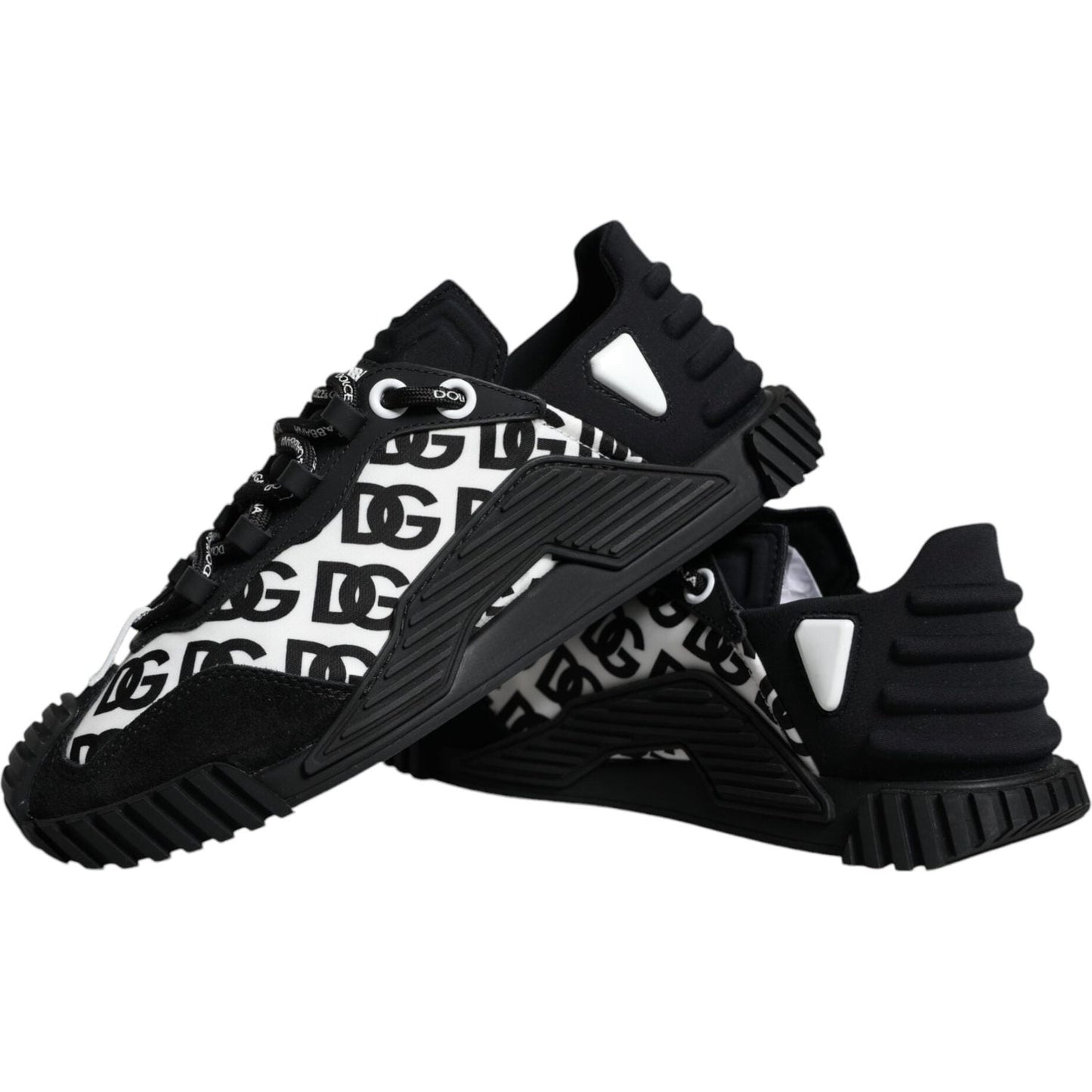 Dolce & Gabbana Black Logo Lace Up Low Top NS1 Sneakers Shoes Dolce & Gabbana Black
