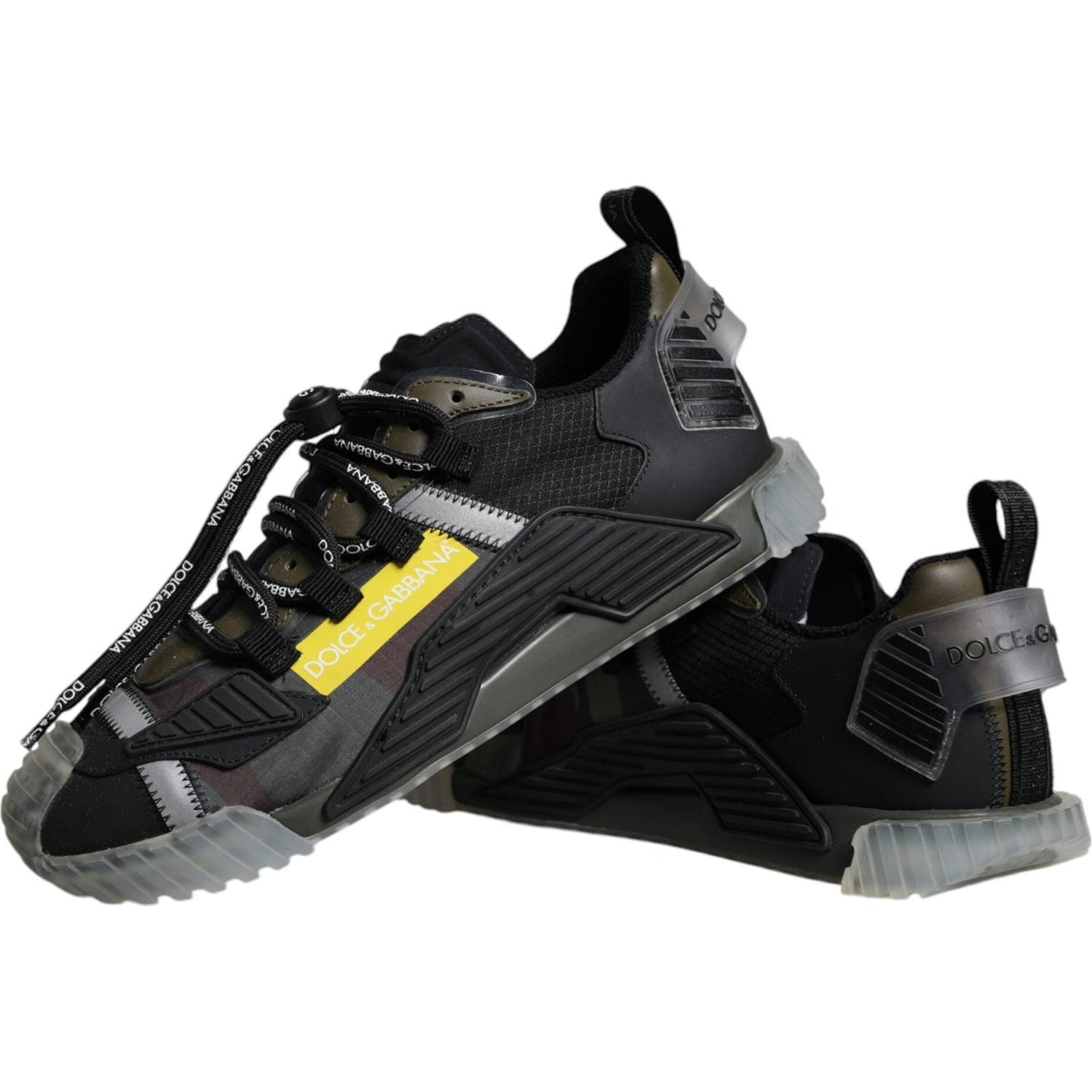 Dolce & Gabbana Multicolor Lace Up Low Top NS1 Sneakers Shoes Dolce & Gabbana Black